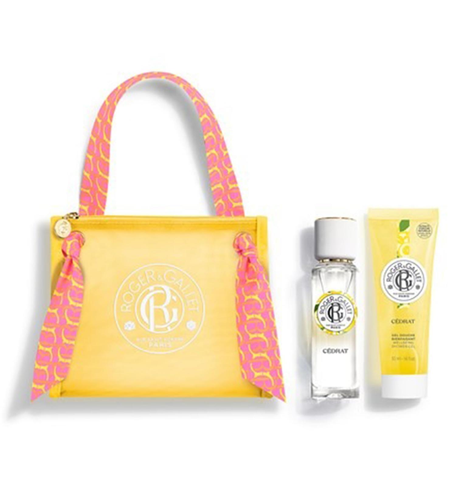 Roger & Gallet | Travel Pouch Travel Set | Includes 1 oz Fragrance Water 1.6 oz Shower Gel & Limited Edition Travel Pouch | All Natural Body Care (Citron | C drat) Travel Pouch - Citron - Buy Online on GoSupps.com