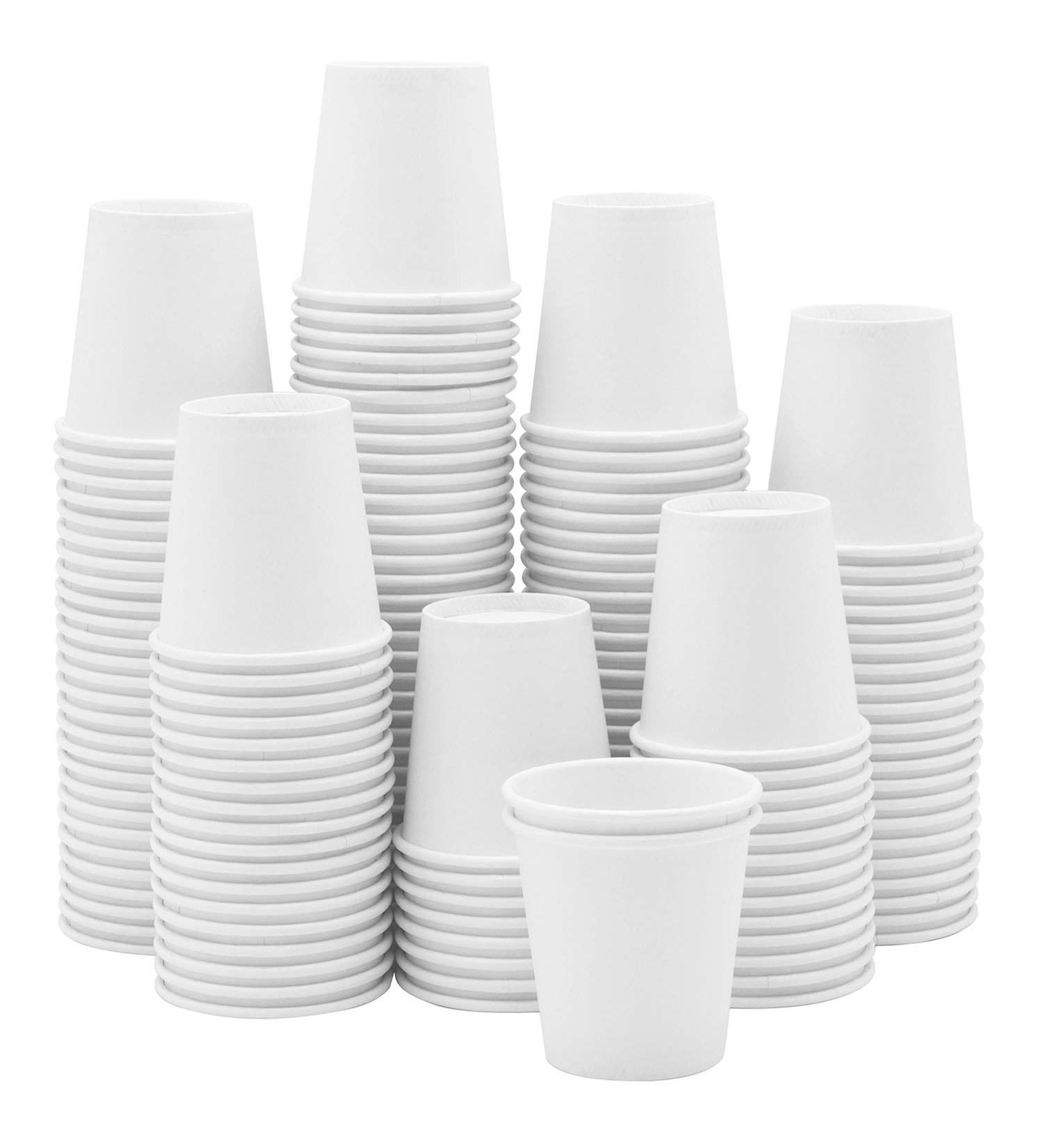 300 Count 3 oz. White Paper Cups - Small Disposable Bathroom, Espresso, Mouthwash Cups - Buy Online on GoSupps.com