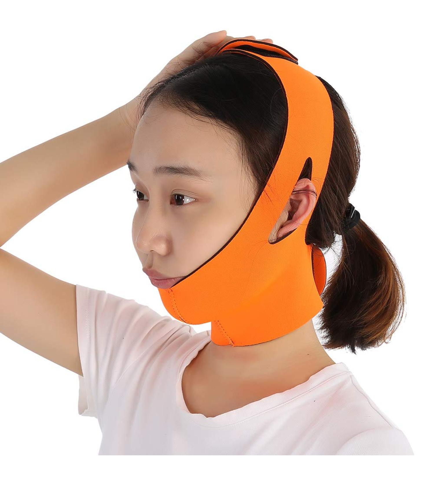 Facial Slimming Mask Face Bandage Nylon And Polyester for Face Care Thin Neck Facelift Double Chin for Women(Orange) - Buy Online on GoSupps.com