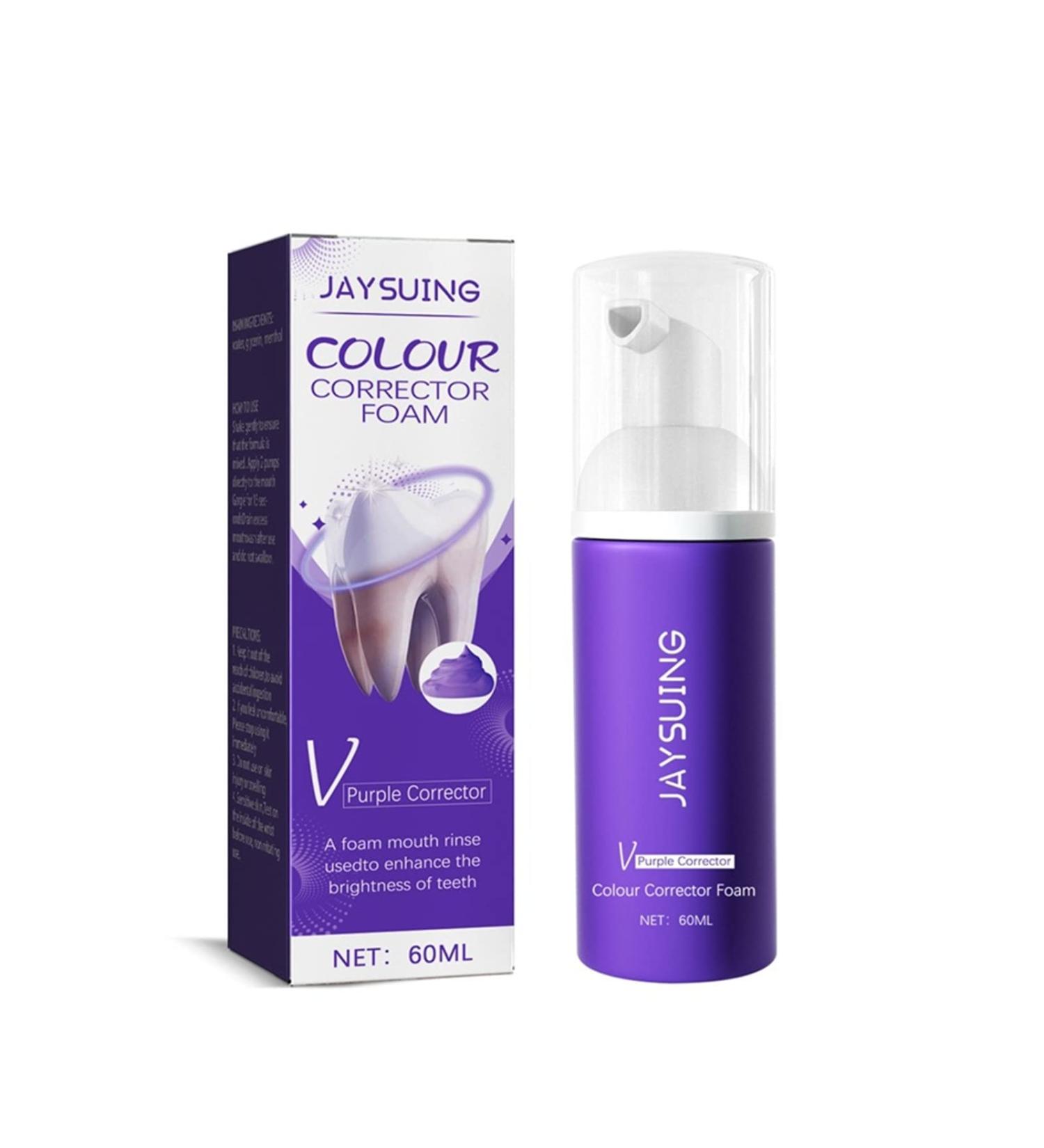 Purple Teeth Whitening Toothpaste 60ml - Brighten & Whiten Stained Teeth | Color Correction for Smoking & Yellow Stains - Buy Online on GoSupps.com