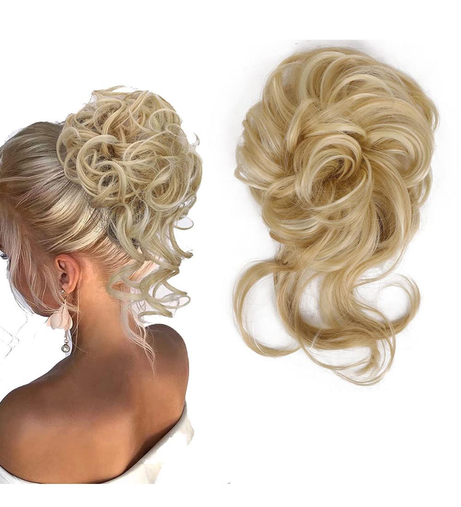 Messy Bun Hair Parts - Super Long Hair Bun Scrunchies Extensions for Tousled Updos | 22H613 Ash Blonde Mix Dark Blond - Buy Online on GoSupps.com