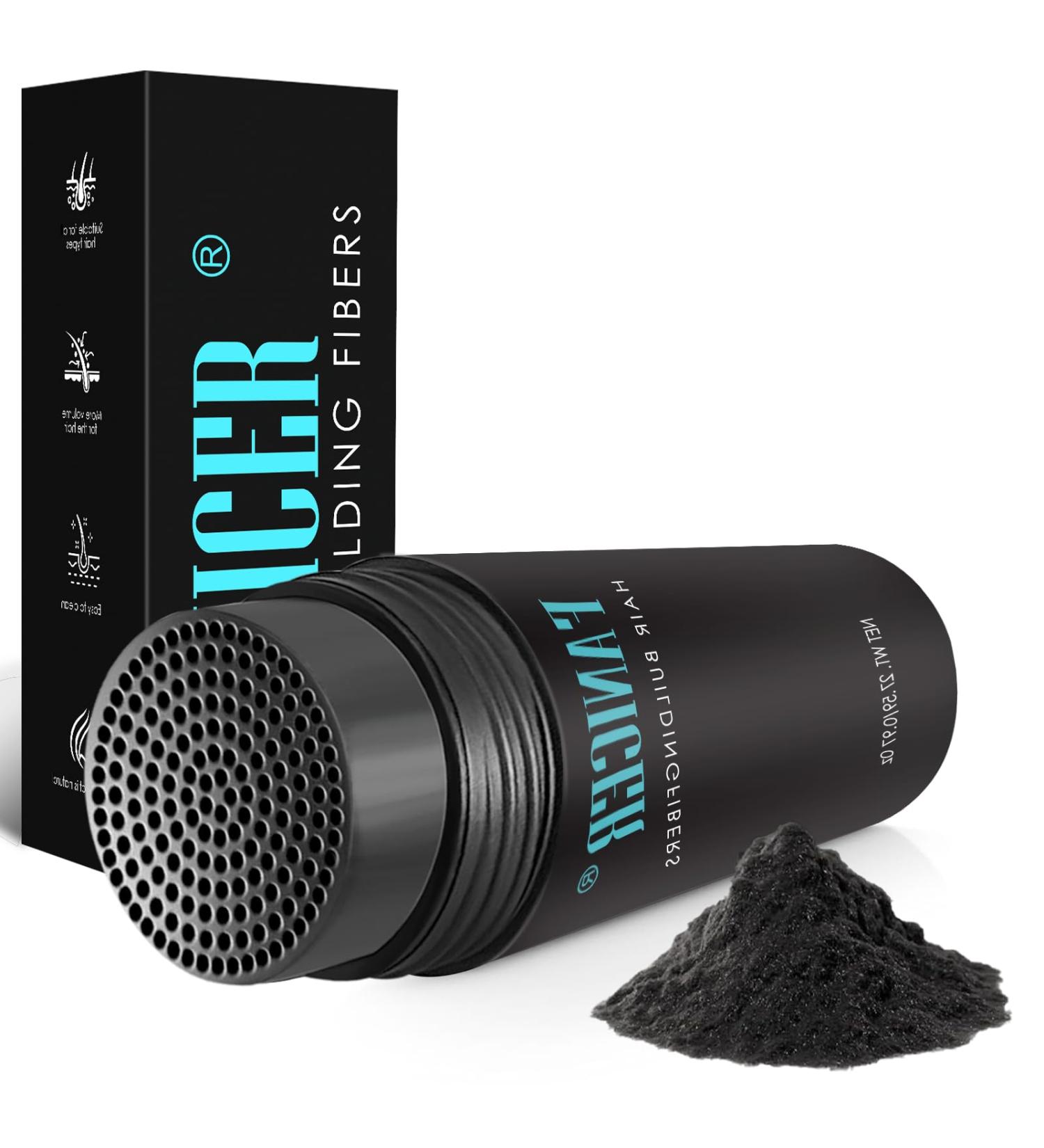Hair Fibres for Thinning Hair (BLACK) Hair Building Fibre Thickener & Topper for Fine Hair for Men & Women