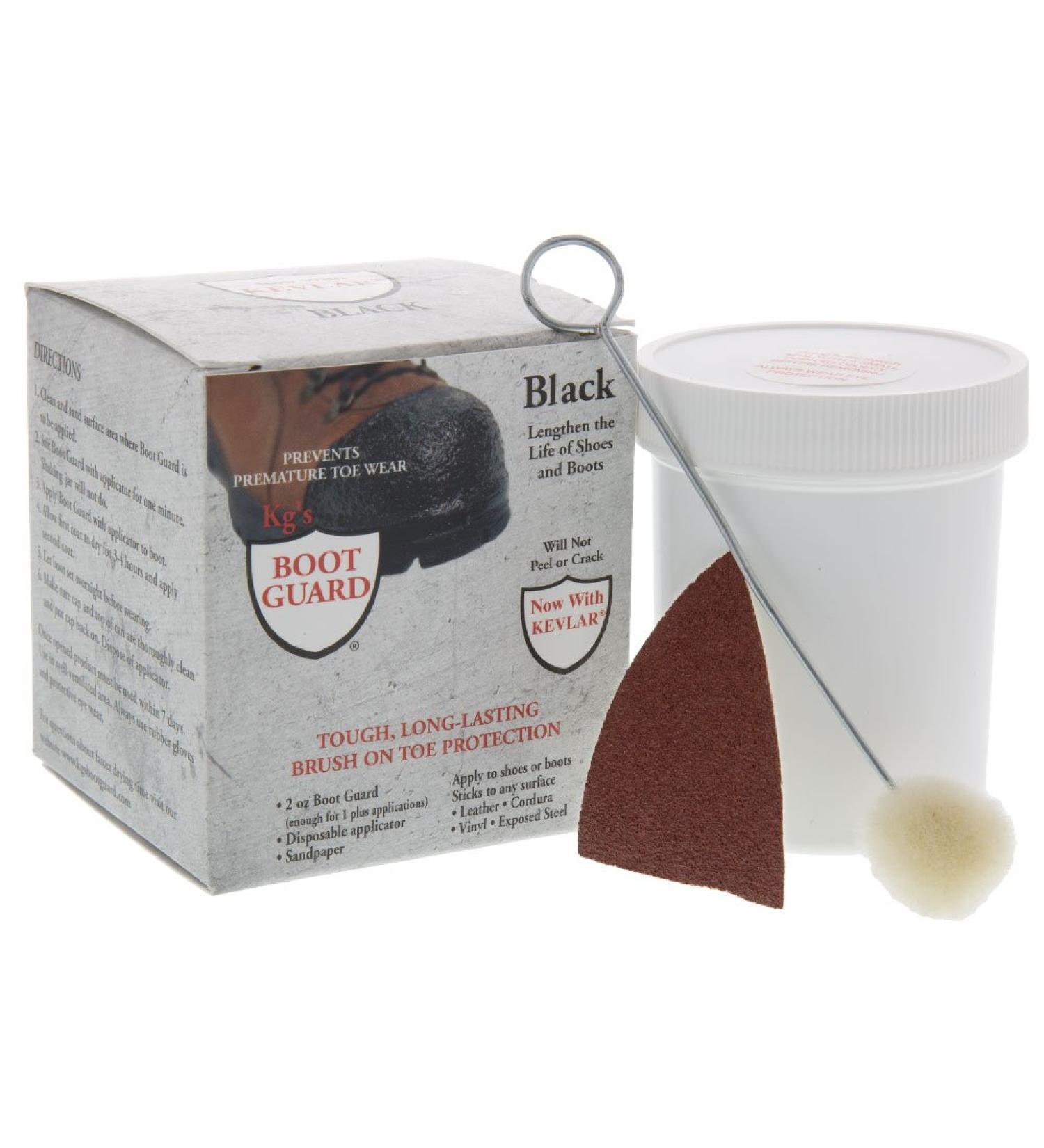 Kgs Boot Guard Brush On Toe Protection  Brush On Liquid for Tough, Long-Lasting Safety Protection on Boots 2 Ounces Black