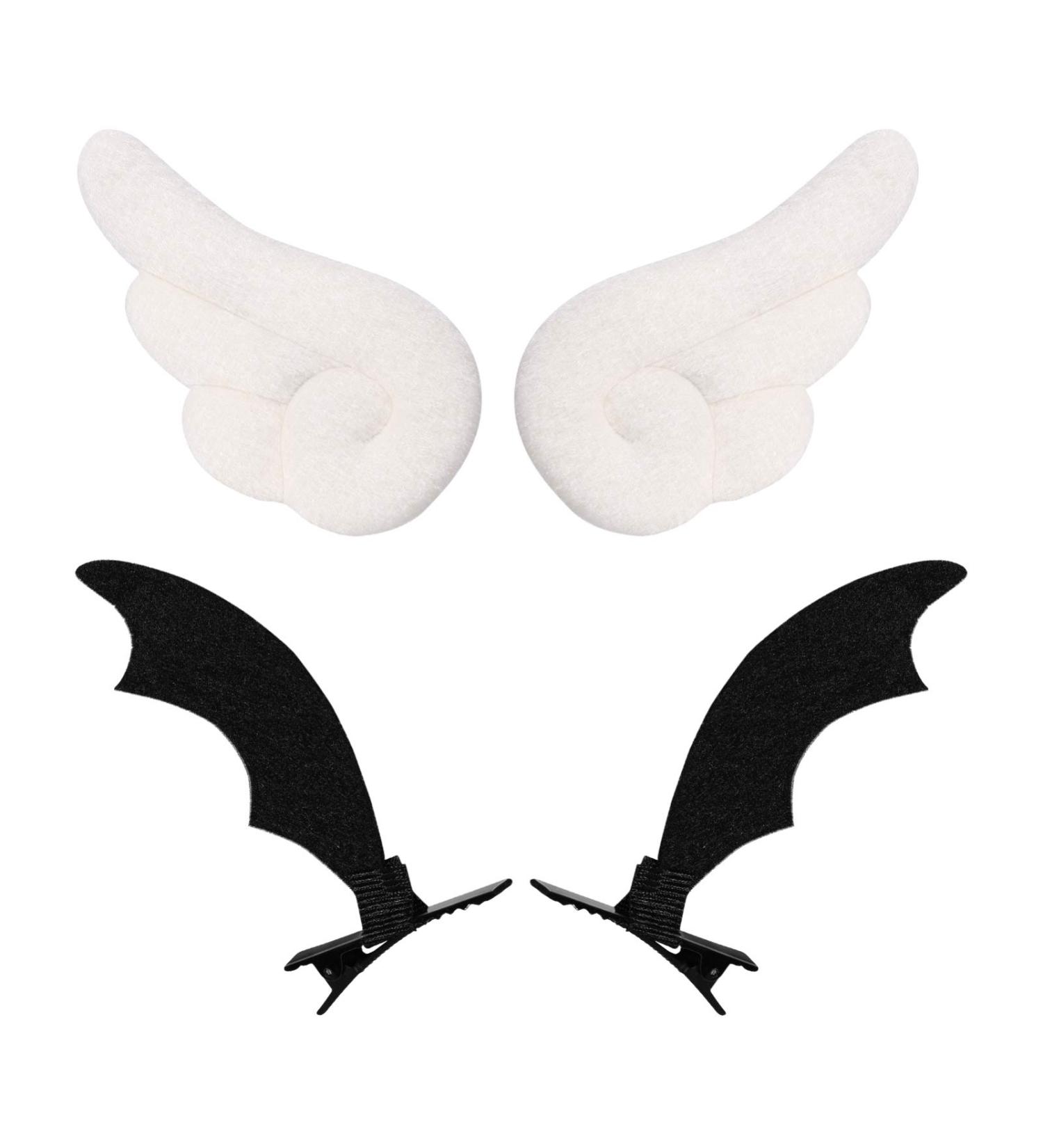 Lurrose Angel and Devil Wing Hair Clips - Set of 2 | Leather Cartoon Hairpins for Kids, Women, Girls - Buy Online on GoSupps.com
