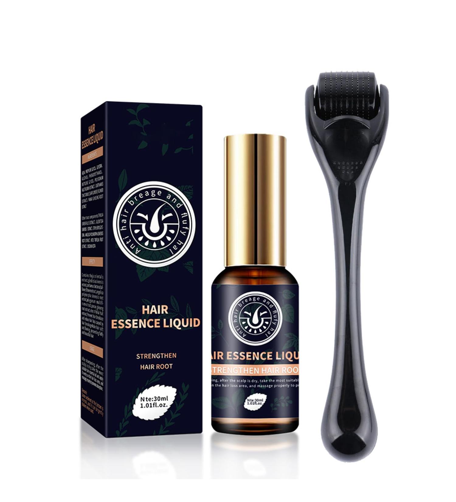 Hair Growth Serum 0.5MM Beard Derma Roller Natural Hair Density Essential Oil Ginger Hair Oil for Hair Rapid Growth and Thickening Gifts for Men and Women - Buy Online on GoSupps.com