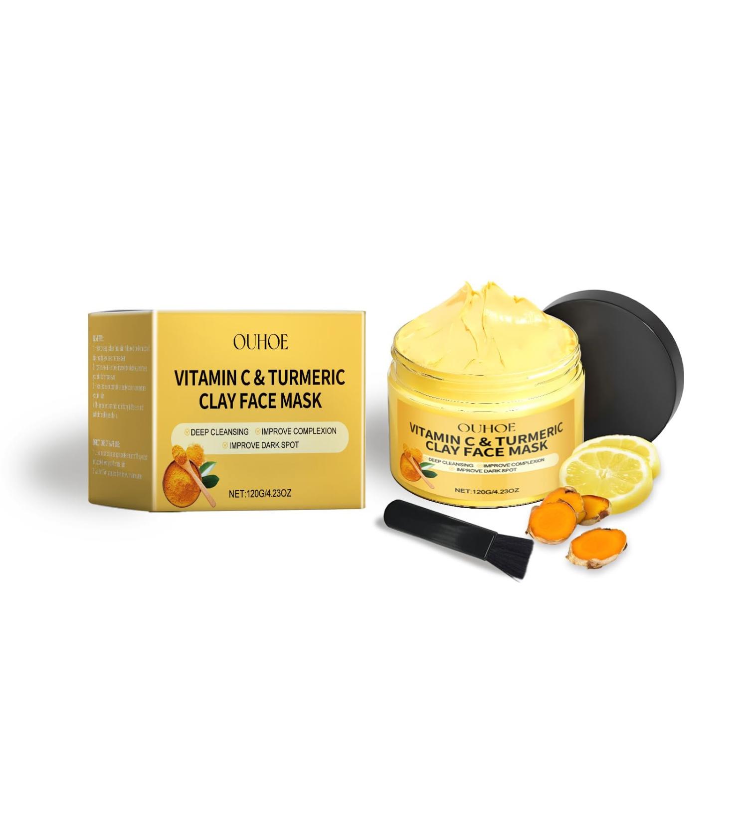 Turmeric Clay Mask - Vitamin C Clay Face Mask - Deep Cleasing