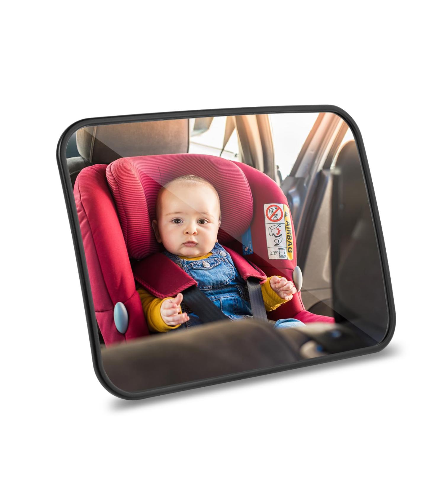 Shatter-Proof AiQInu Back Seat Car Mirror | Swivel Baby & Child Safety Mirror Black | International Shipping Available - Buy Online on GoSupps.com