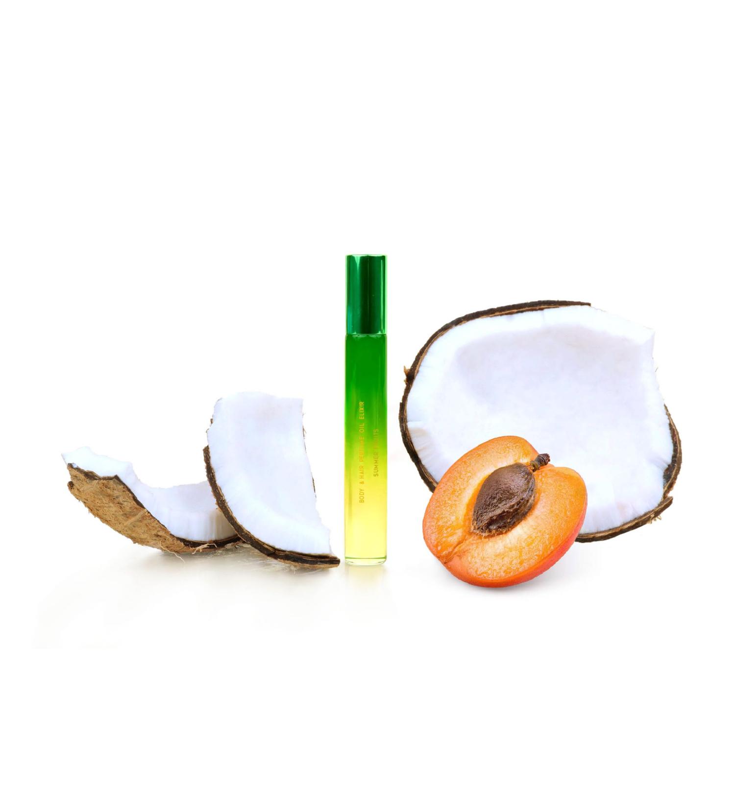 Natural Organic Perfume Oil 'Summer Fruits' - Vegan Long Lasting & Chemical Free - Coconut Pear Cherry Scent (10ml - Buy Online on GoSupps.com