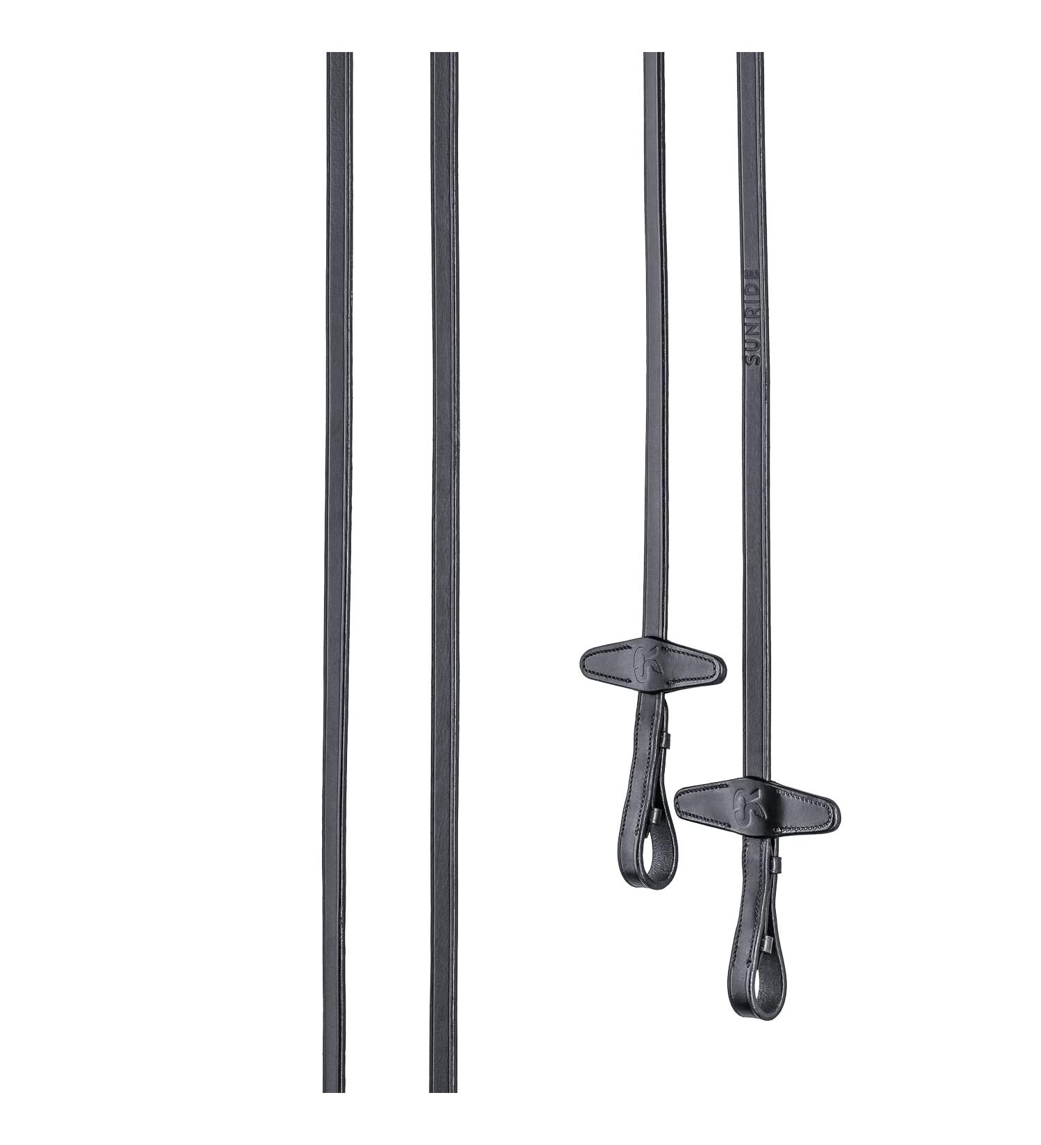 Buy SUNRIDE Divisible Leather Reins for Horses | Soft Genuine Leather | 255 cm Black Pony Reins - Best Quality for International Shipping - Buy Online on GoSupps.com