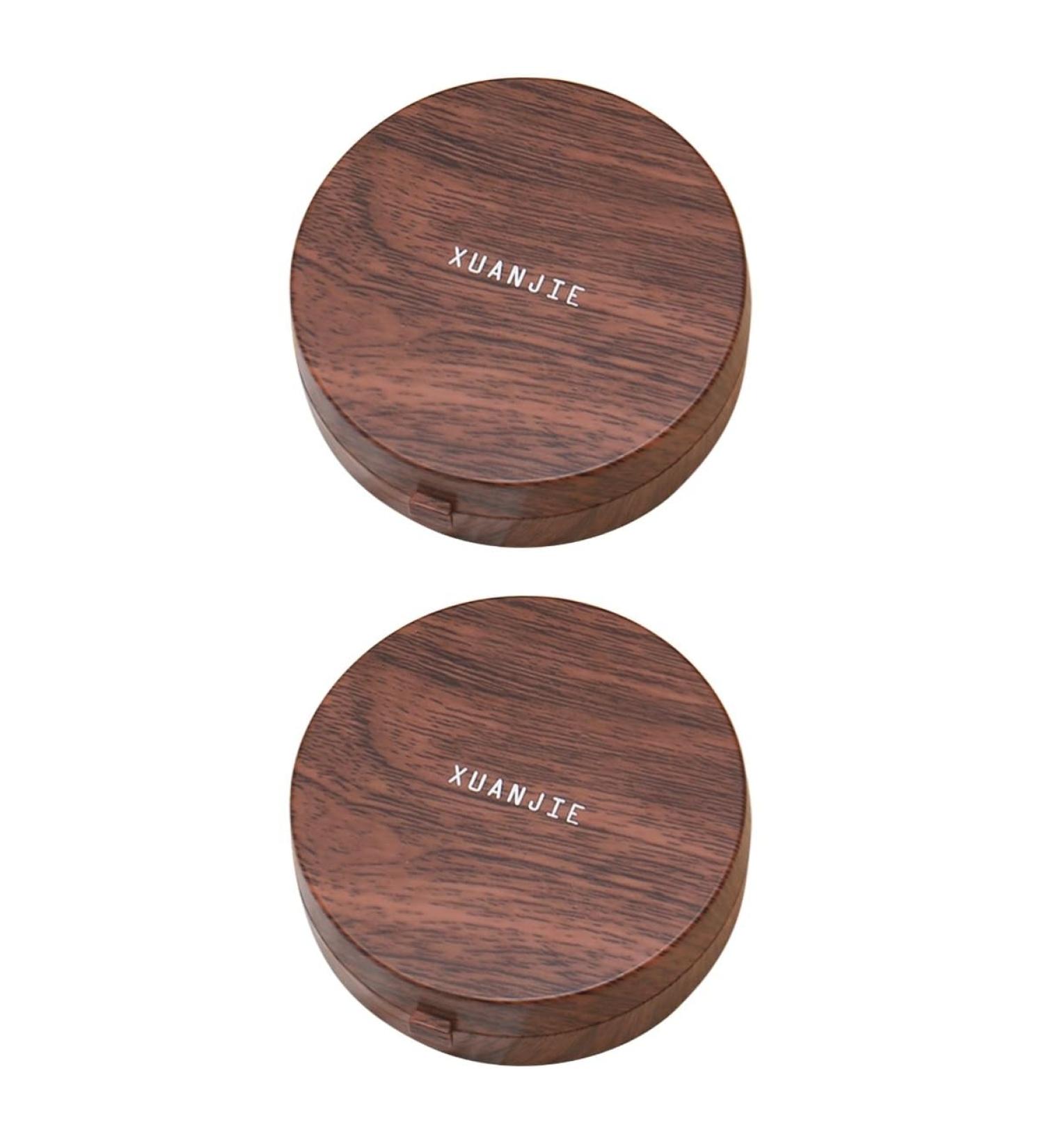 Partykindom Portable Contact Lens Case with Mirror - Travel Eye Care Set with Wood Grain Design | Perfect Lens Holder for Eye Contact Lenses - Buy Online on GoSupps.com