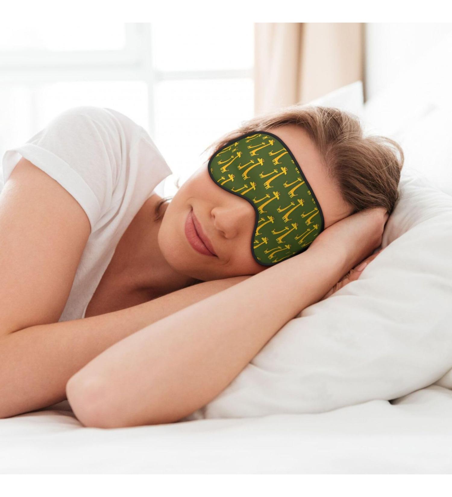 Cartoon Giraffe Print Soft Eye Mask | Sleep Eye Mask for Women & Men | Perfect for Travel & Relaxation - Buy Online on GoSupps.com