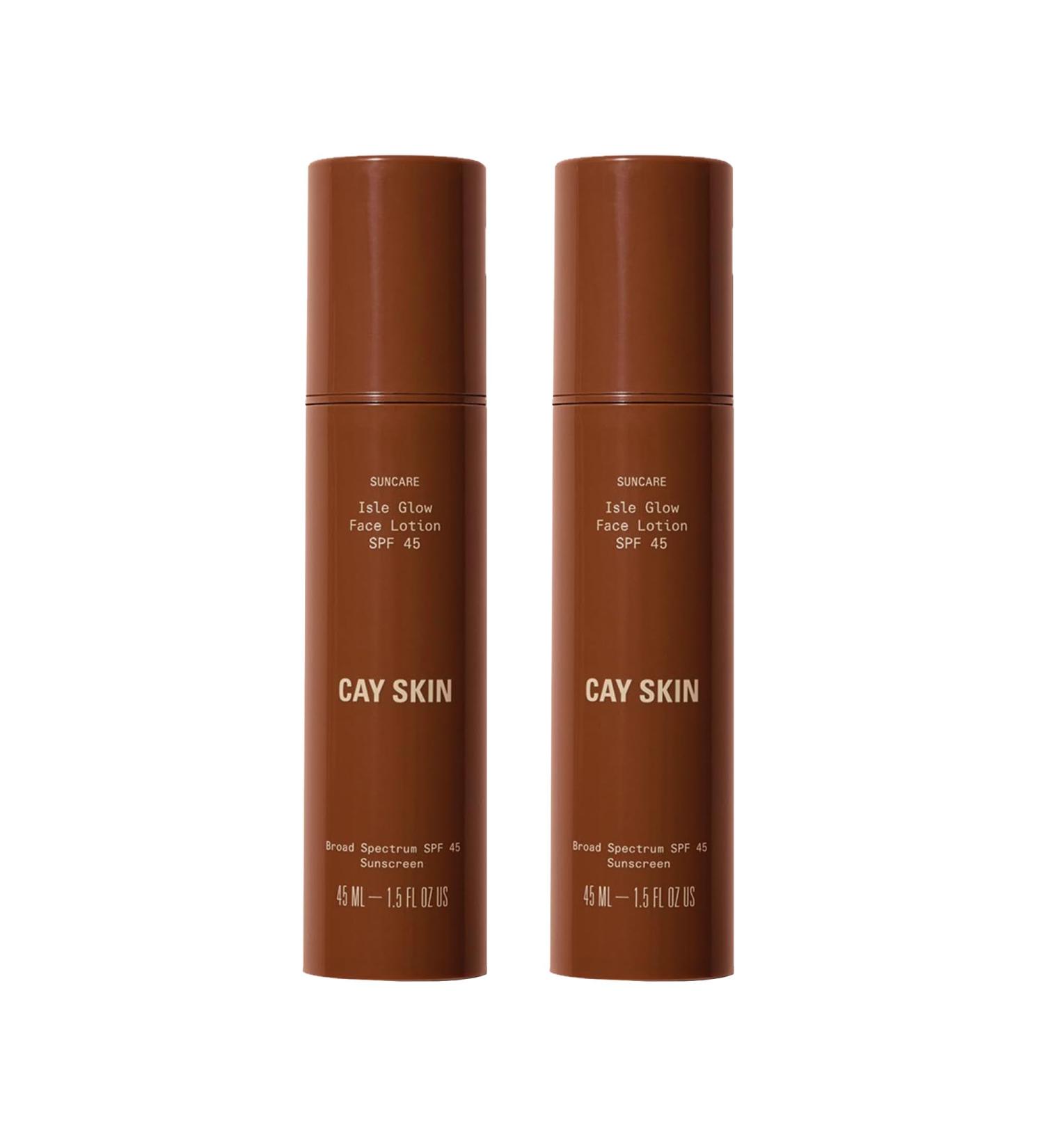 Cay Skin Isle Glow Face Moisturizer SPF 45 Illuminating Moisturizer Broad Spectrum Sunscreen + Makeup Primer Lightweight Pearlescent Formula with Radiant Finish for All Skin Types 2-Pk 1.5 oz 1.52 Ounce (Pack of 2) - Buy Online on GoSupps.com