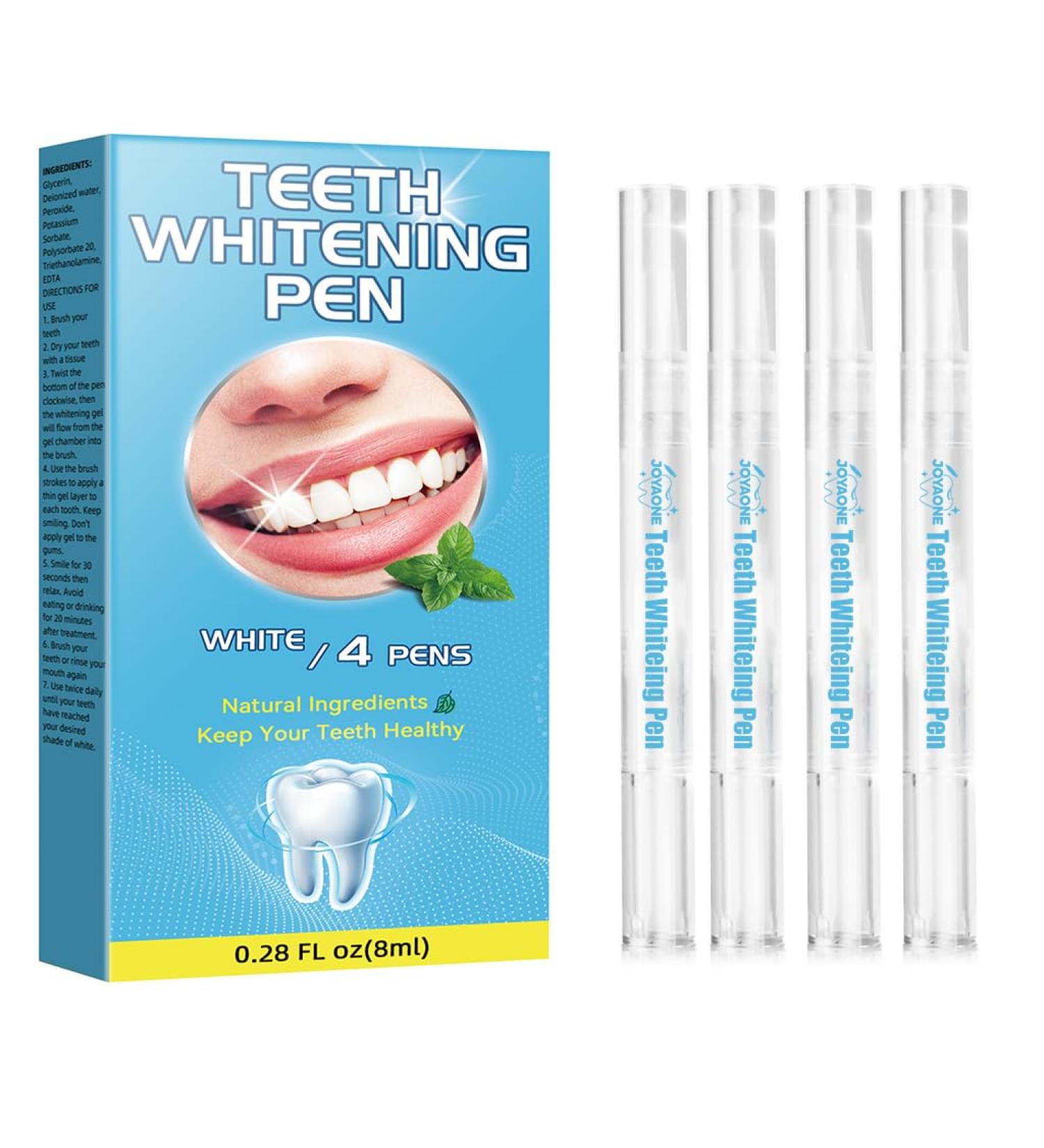 JOYAONE Tooth Whitening Stick Set of 4 Tooth Gel Safe and Gentle Removes Coffee Tea and Wine Stains Travelfriendly Tooth Whitening Solution - Buy Online on GoSupps.com