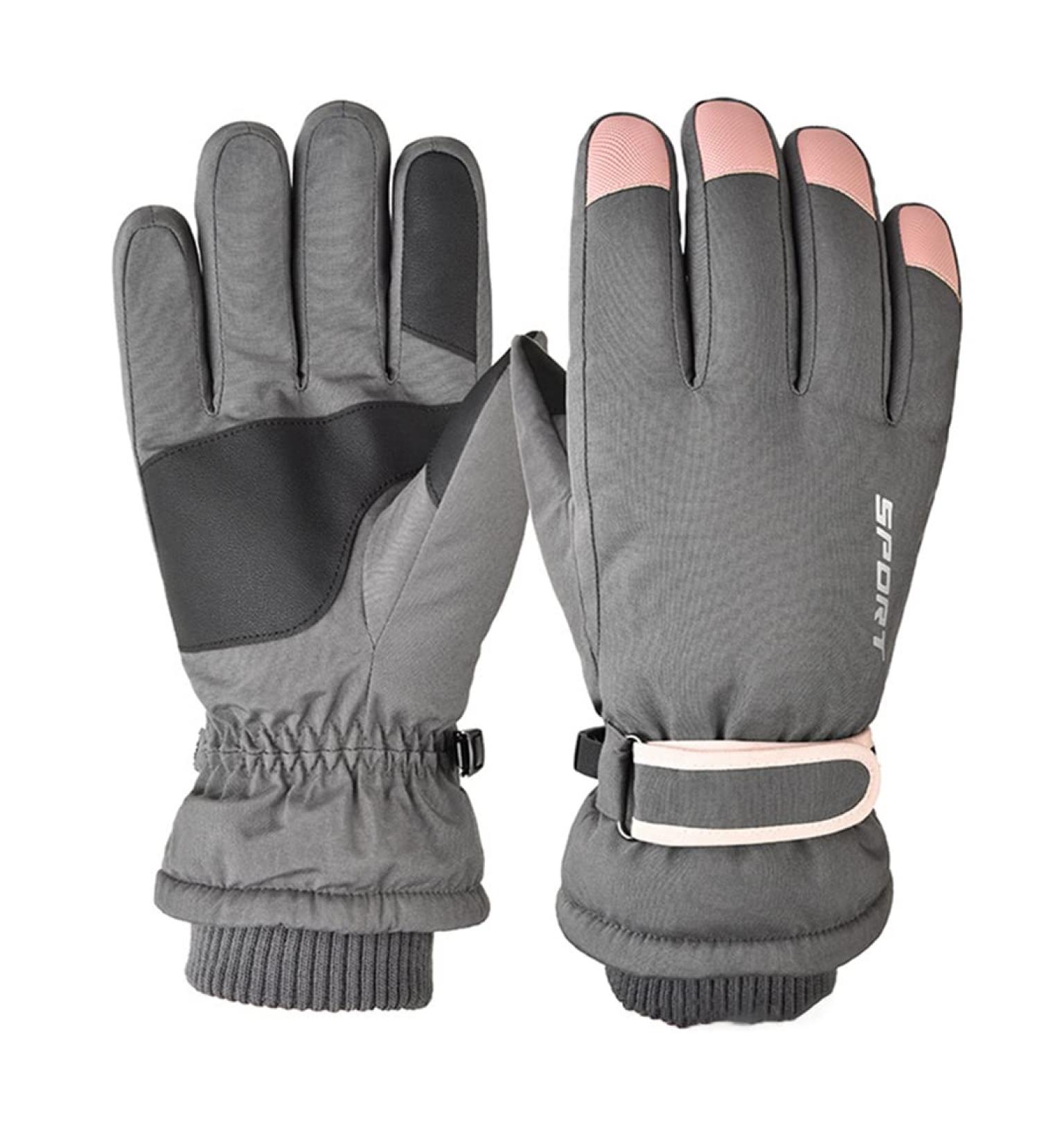 Toyosport Winter Ski-Snowboard Gloves | Waterproof Windproof Thermal Gloves for Men & Women | Ideal for Skiing Hiking & Cycling in Gray & Black - Buy Online on GoSupps.com