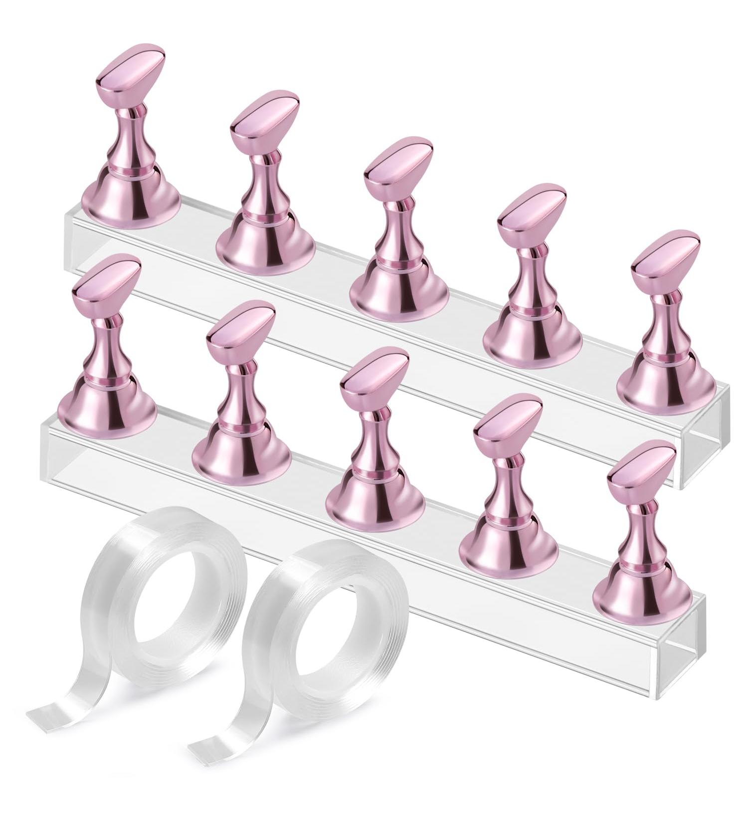 Etercycle Acrylic Nail Stand - Magnetic Practice Holder for Nail Art | DIY Salon Supplies (Pink - Buy Online on GoSupps.com