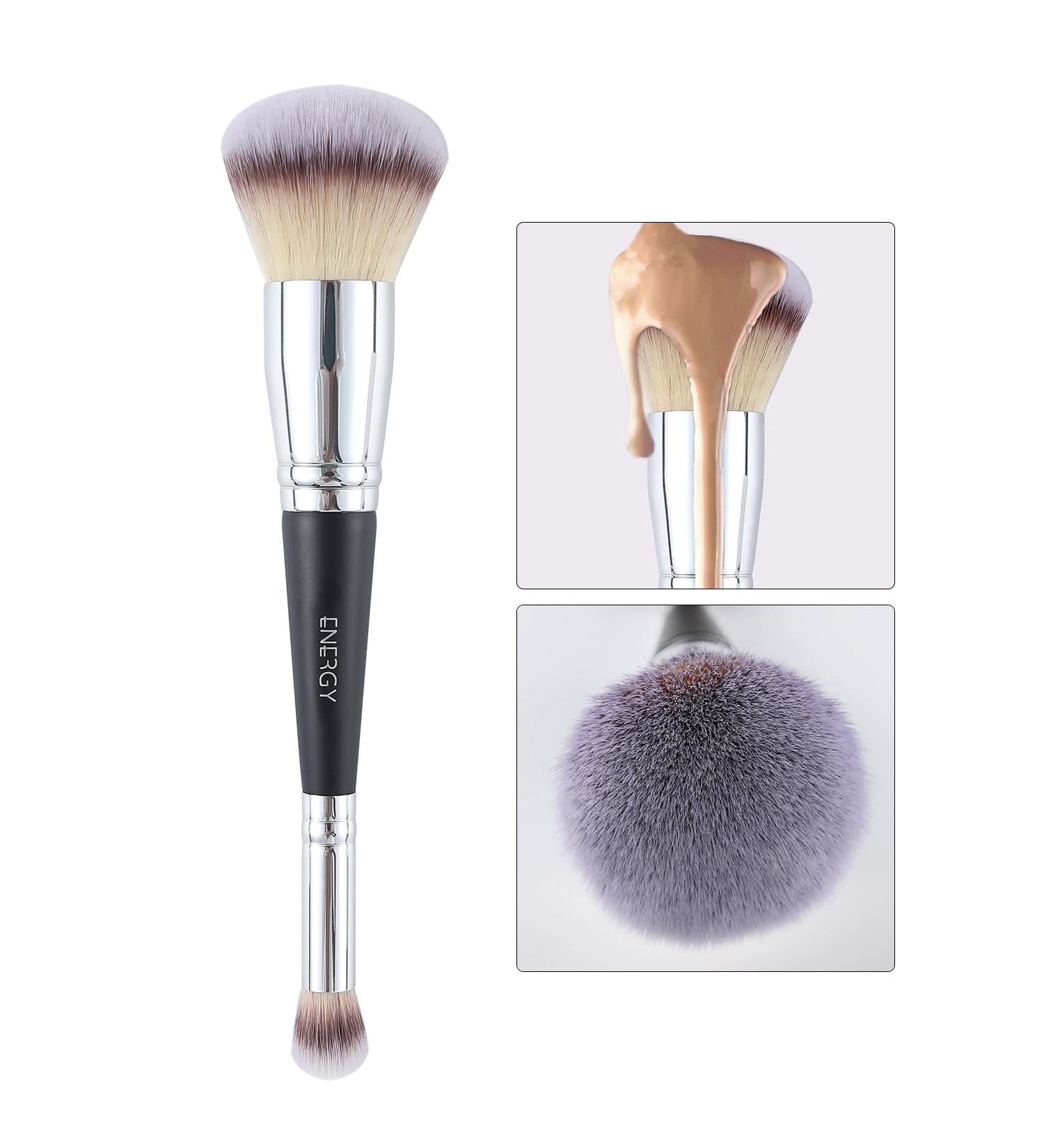 ENERGY Dual Sided Airbrush Foundation & Concealer Brush - Luxe Synthetic Hair for Flawless Blending | Perfect for Liquid Cream Powder - International Shipping Available - Buy Online on GoSupps.com