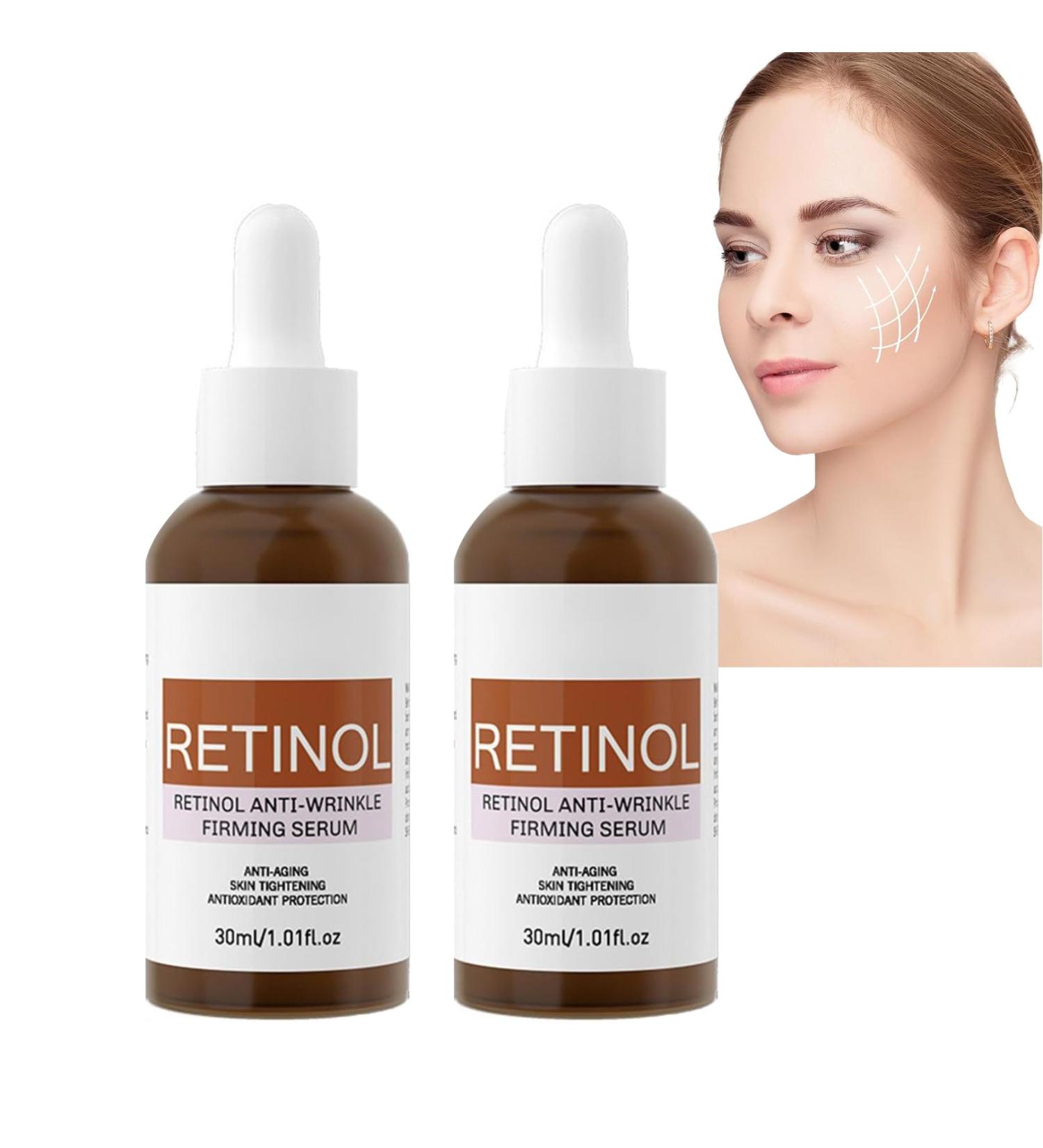 Retinol Anti-Wrinkle Facial Serum Concentrate Improves Skin s Elasticity & Tone and Minimizes Appearance of Fine Lines & Wrinkles Look Younger With The Age-Defying Power Of Retinol (2pc) - Buy Online on GoSupps.com