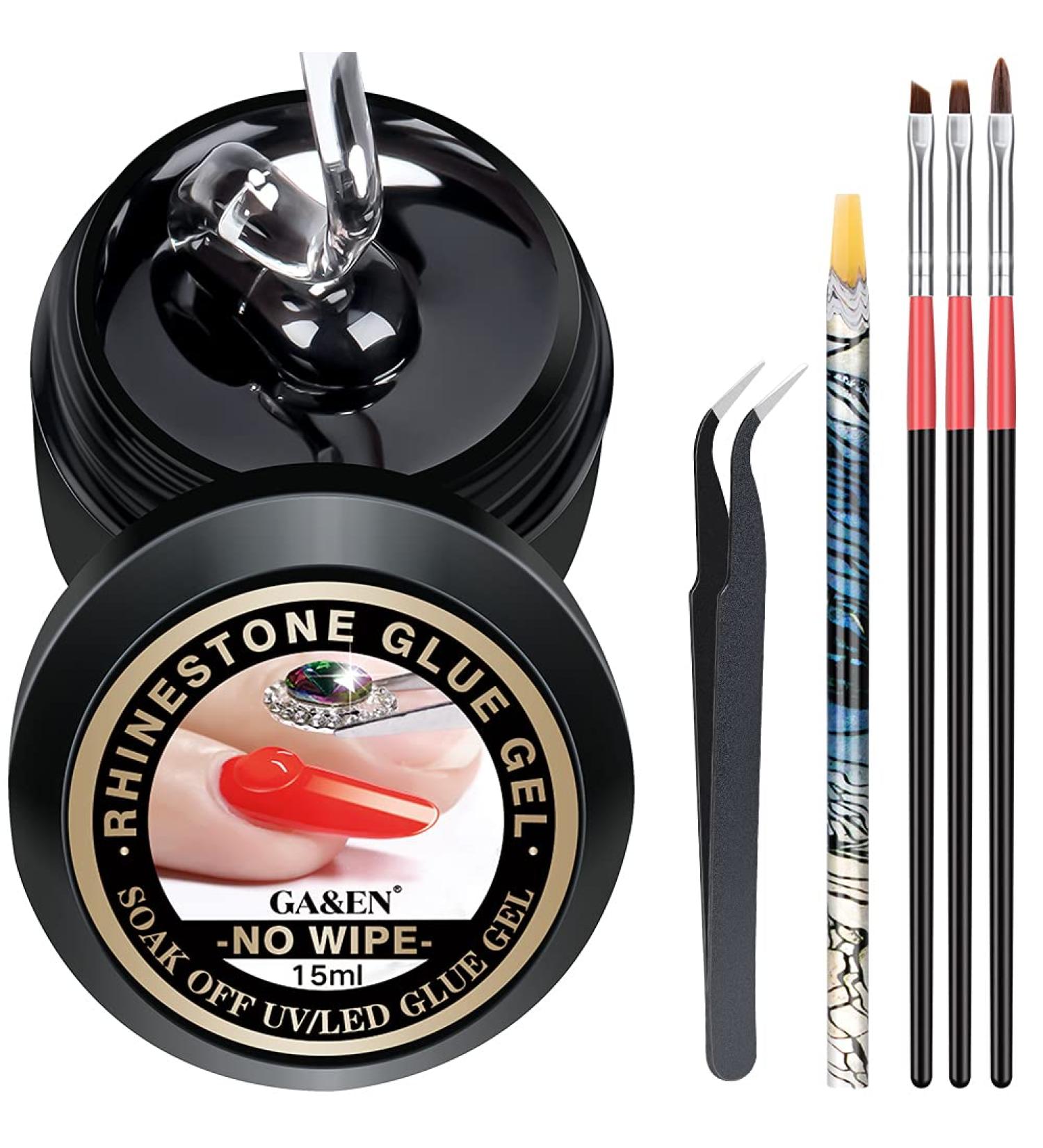 15ML No Wipe Rhinestones Glue Gel - LED Cure, Brushes & Tools for Nail Art & Jewelry Decoration - Buy Online on GoSupps.com