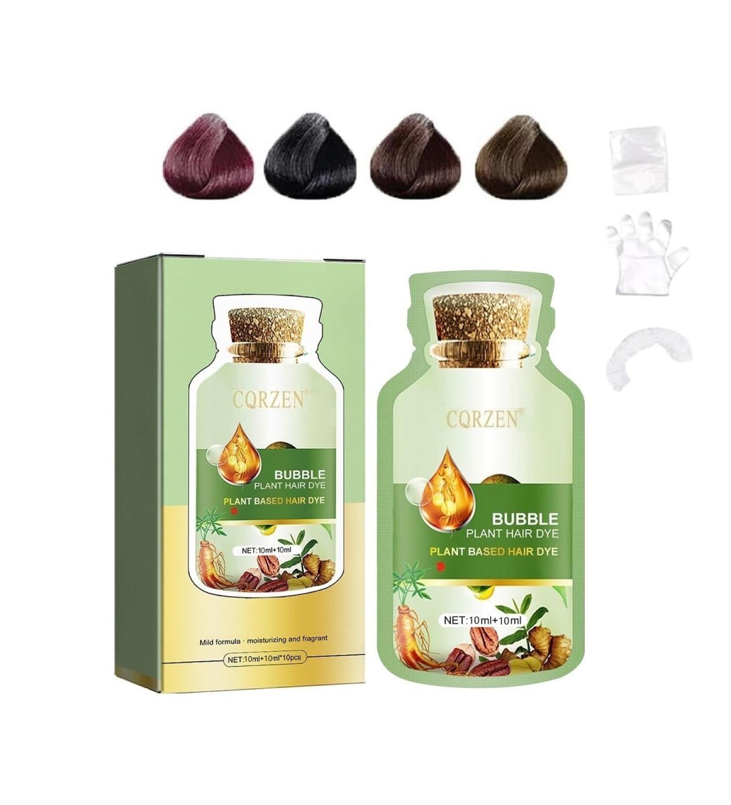 Natural Plant Extract Grey Hair Color Bubble Shampoo - Non-Damage Black Hair Dye for Men & Women - Buy Online on GoSupps.com