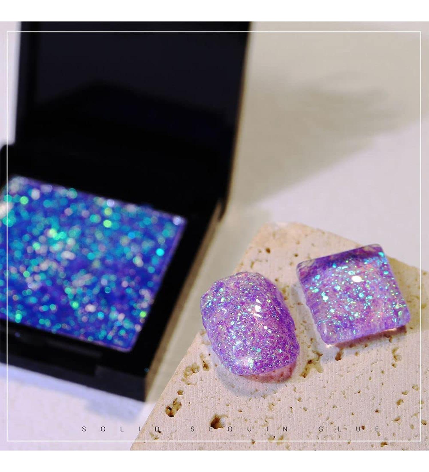 10 Color LED Gel Glitter Sequins Soak Off UV Solid Glitter Glue Solid Glitter Sequins Gel Nail Polish Elf Mermaid Gel(08) Style08 - Buy Online on GoSupps.com