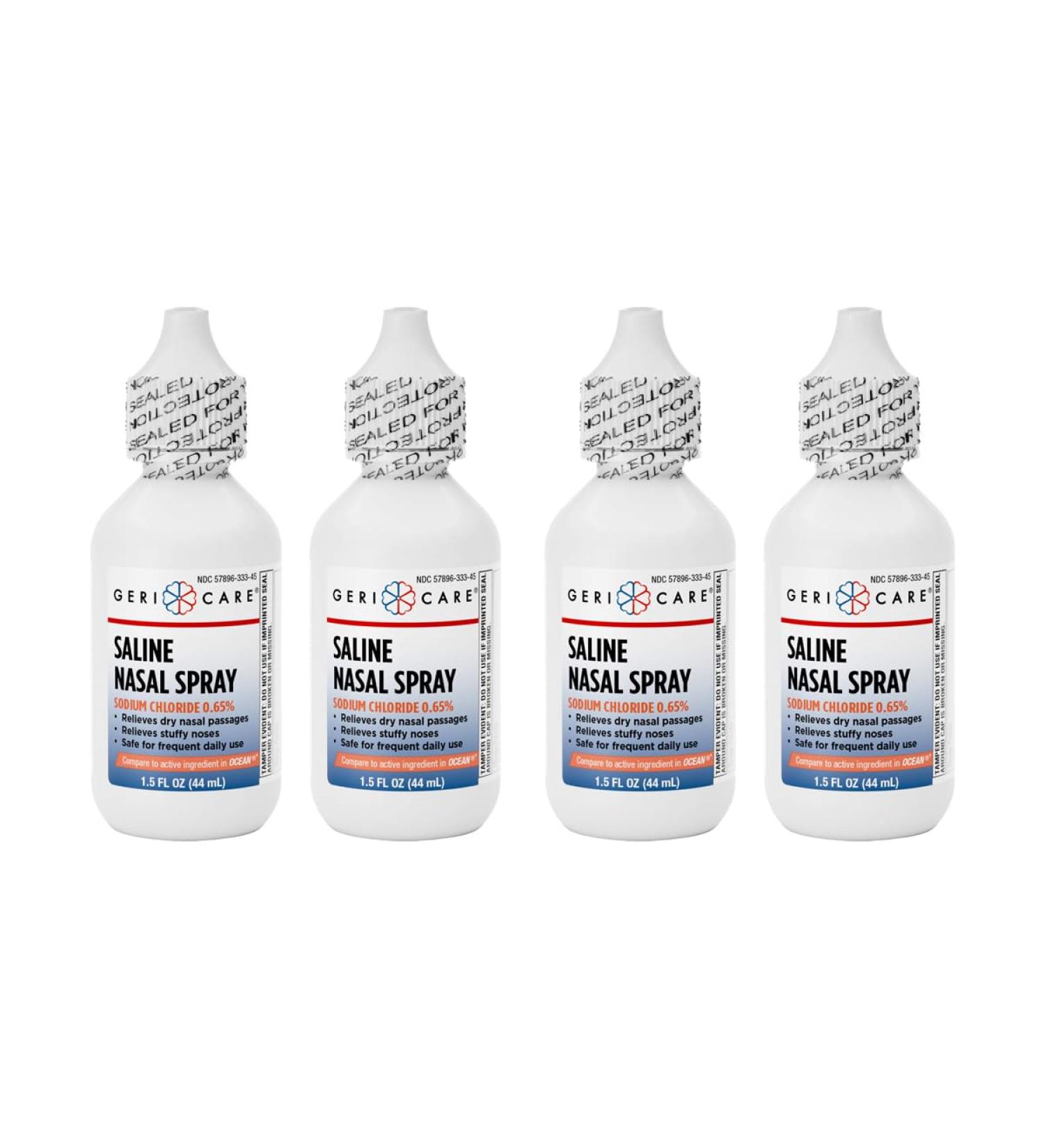 GeriCare Saline Nasal Spray 1.5 FL OZ Moisturizing Sodium Chloride 0.65% (Pack of 4) - Buy Online on GoSupps.com