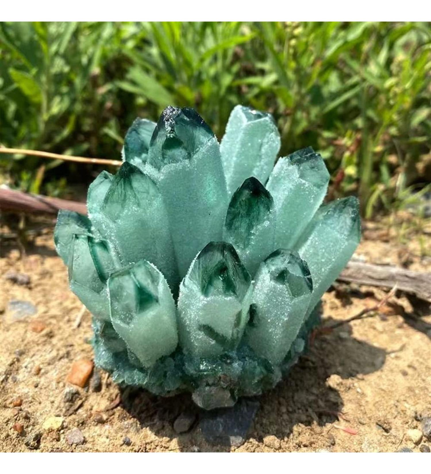 Specimen Healed 300-1000g Natural Green Ghost Quartz Crystal Cluster Crystals raw Gemstone Specimen for Home&Office Decoration fengshui As a Gift (Size : 320-400) - Buy Online on GoSupps.com