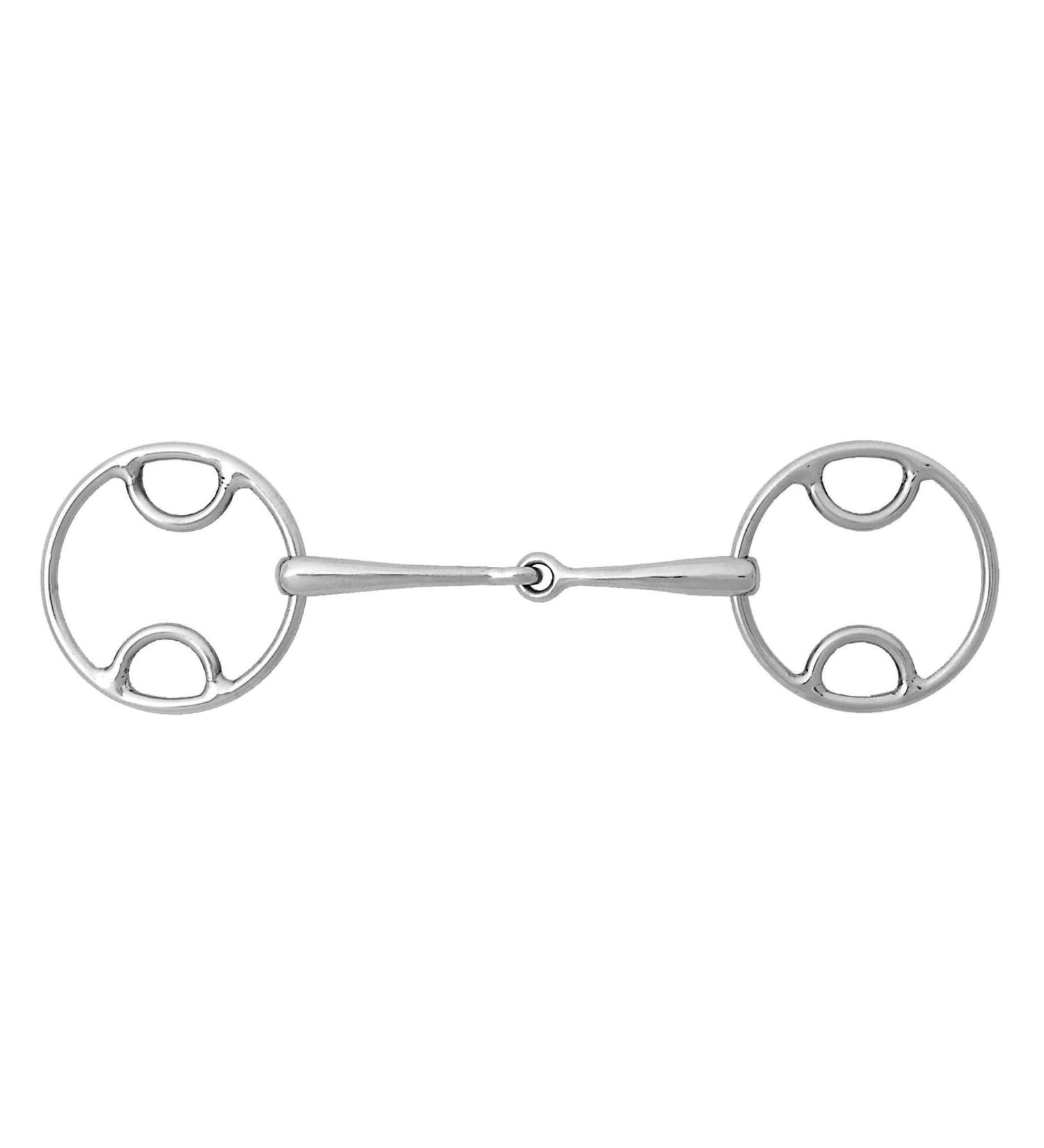 Korsteel Stainless Steel Jointed Beval Loose Ring Snaffle Bit 5.5"