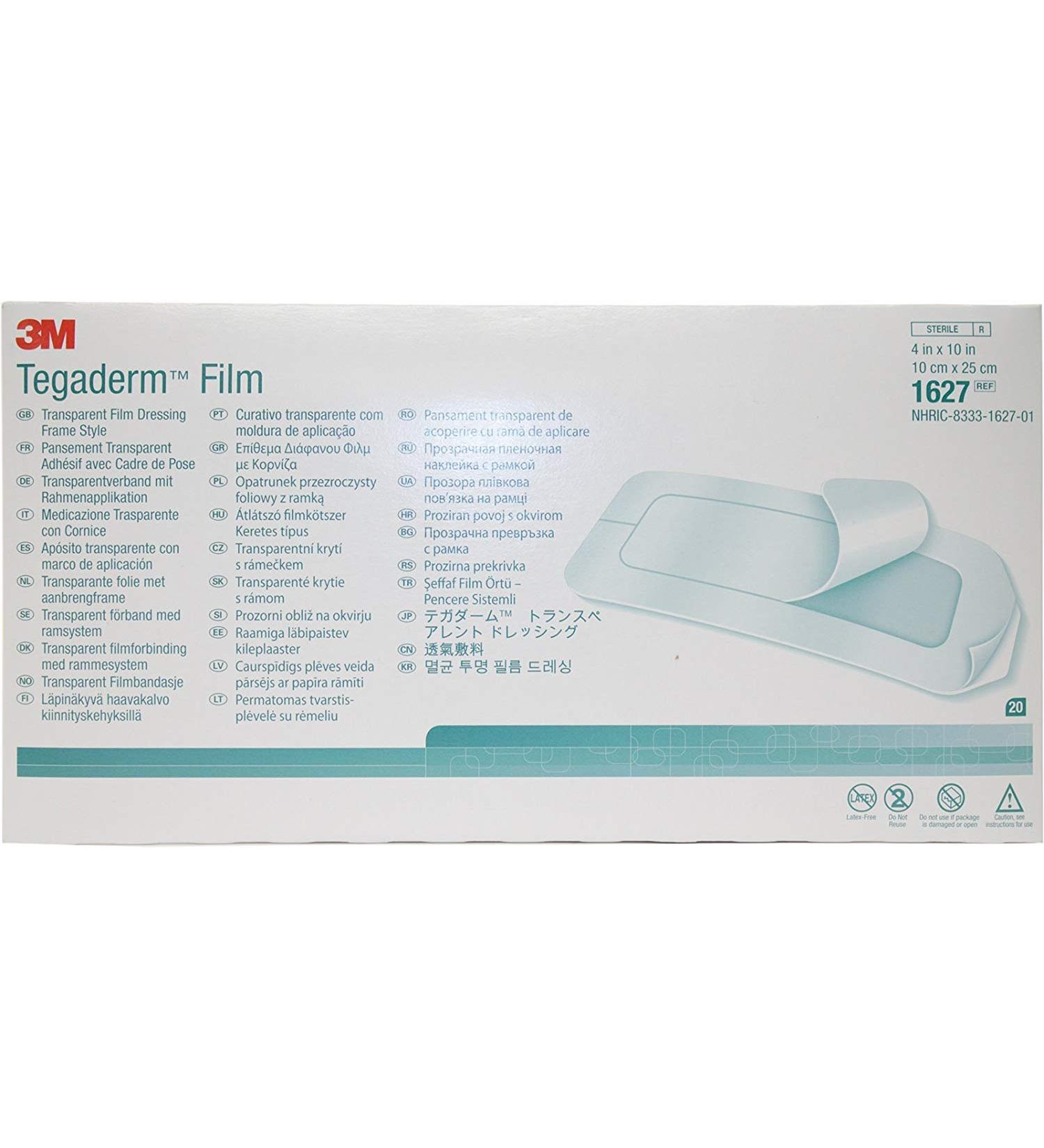 7772038 Pt# 1627 Dressing Tegaderm Sacral 4X10" Film Transparent Adh Adhr 20/Bx Made by 3M Medical Products