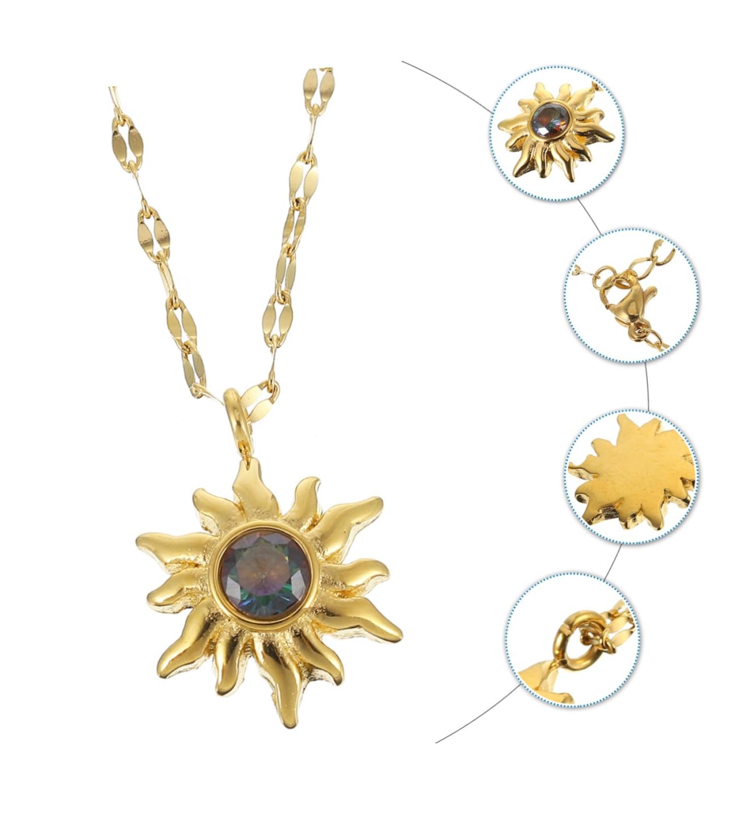 COLLBATH 1 Pc Sunflower Pendant Necklace Necklaces Necklace Girls Neck Jewelry Accessories Miss Chic - Buy Online on GoSupps.com