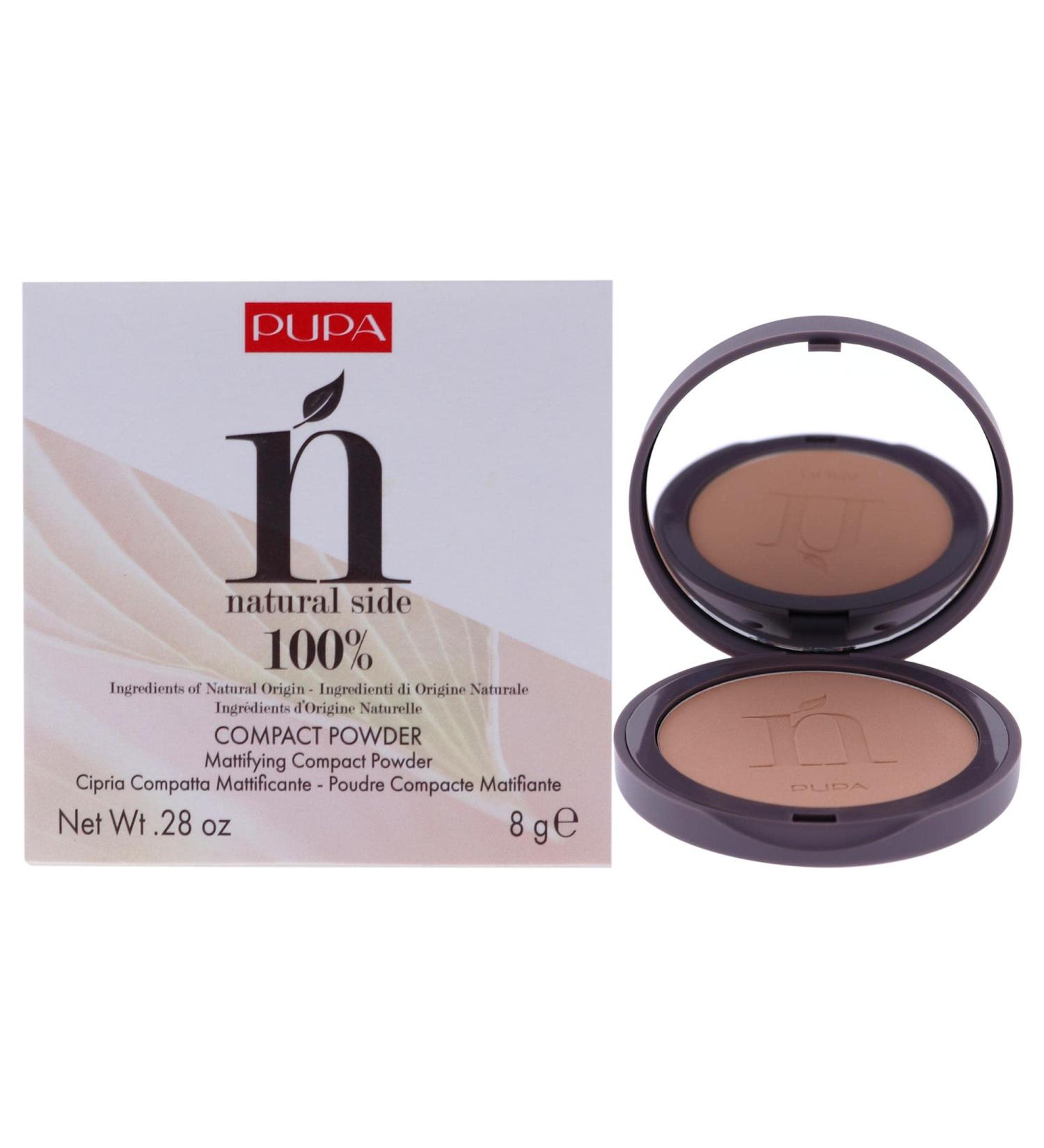 PUPA Milano Natural Side Compact Powder 003 Warm Beige - Blurring Matte Powder for Radiant Poreless Skin - Lightweight & Jojoba Oil Infused - 0.28 oz International Shipping - Buy Online on GoSupps.com