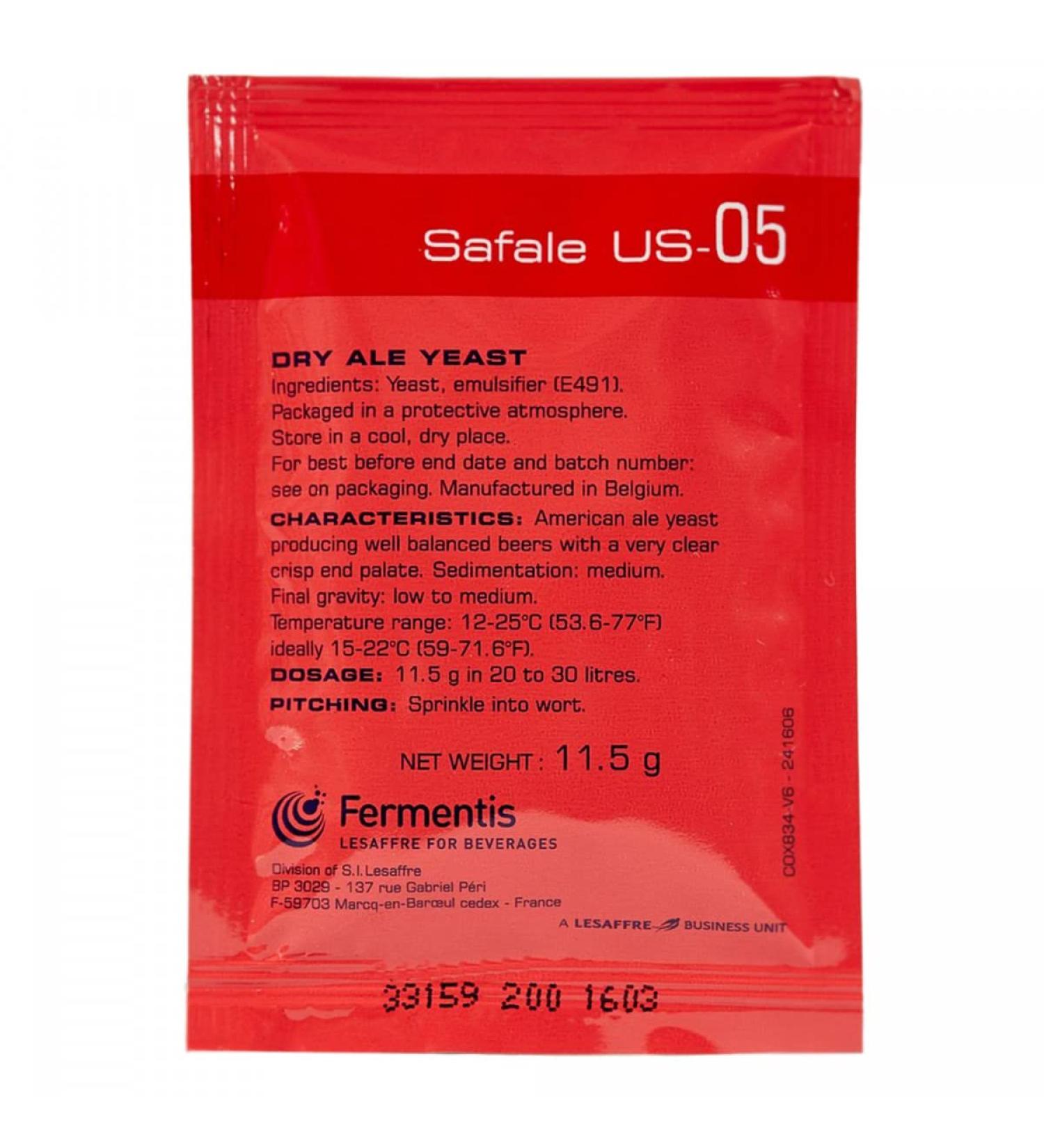 Fermentis Safale US-05 11 5g top-fermenting brewer's yeast dry yeast