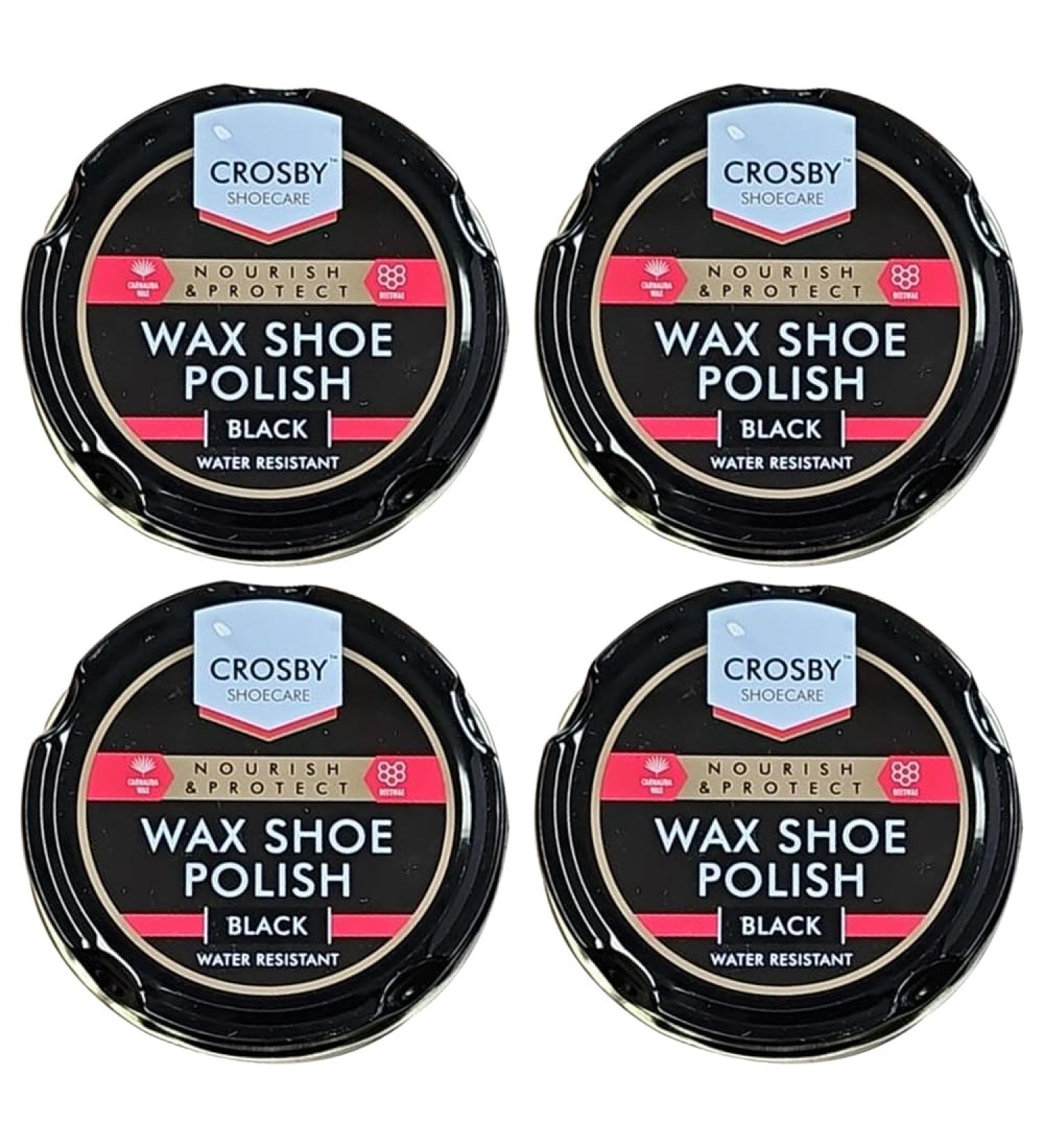 ZOPPER Black Wax Shoe Polish 50ML Pack of 4 Water Resistant High Quality Smooth Shiny Polish Wax Protection and Nourishing Shoe Care Cream Traditional Tin for Leather Shoes - Buy Online on GoSupps.com