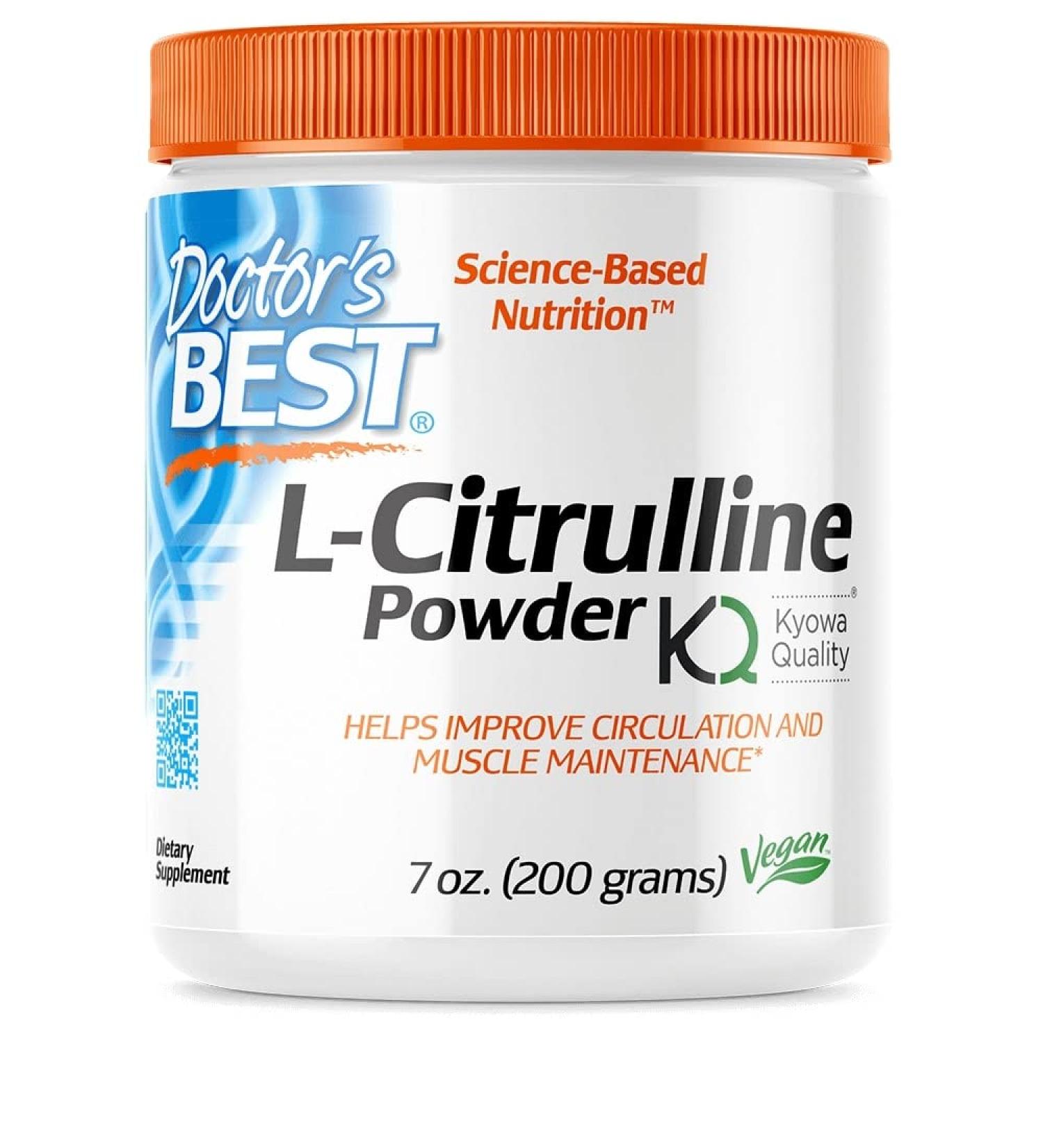 Doctor's Best L-Citrulline Powder - High Dose 200g Vegan Amino Acid Supplement - Buy Online on GoSupps.com