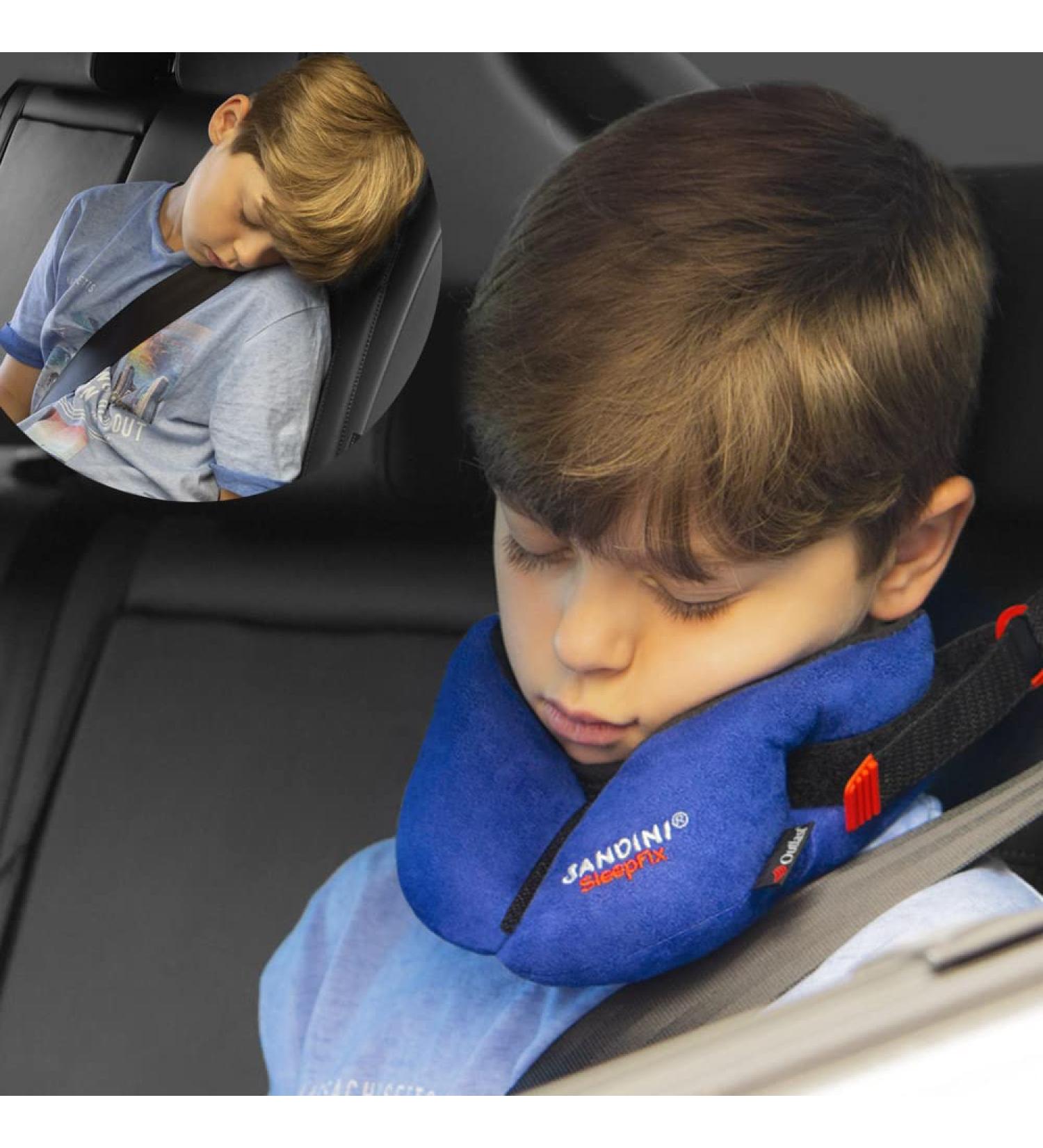 SANDINI SleepFix Kids Outlast Neck Pillow - Supportive Child's Neck Cushion with Temperature Regulation - Ideal for Car, Bike, and Travel - Prevents Head Tilting - Blue - Buy Online on GoSupps.com