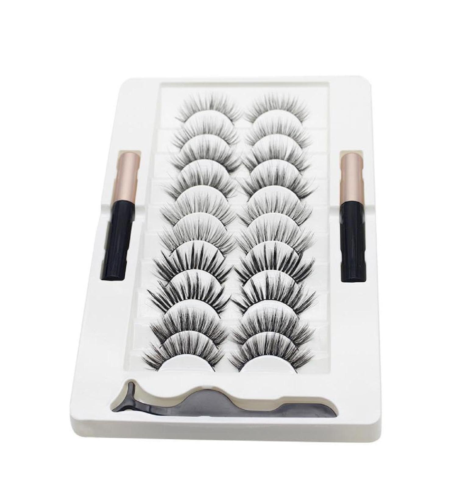 10 Pair Magnetic Eyelashes Magnetic Eyelash Kit Magnetic Eyeliner With Magnetic False Lashes Natural Look-No Needed Magnetic Eyeliner And Eyelashes Kit - Buy Online on GoSupps.com