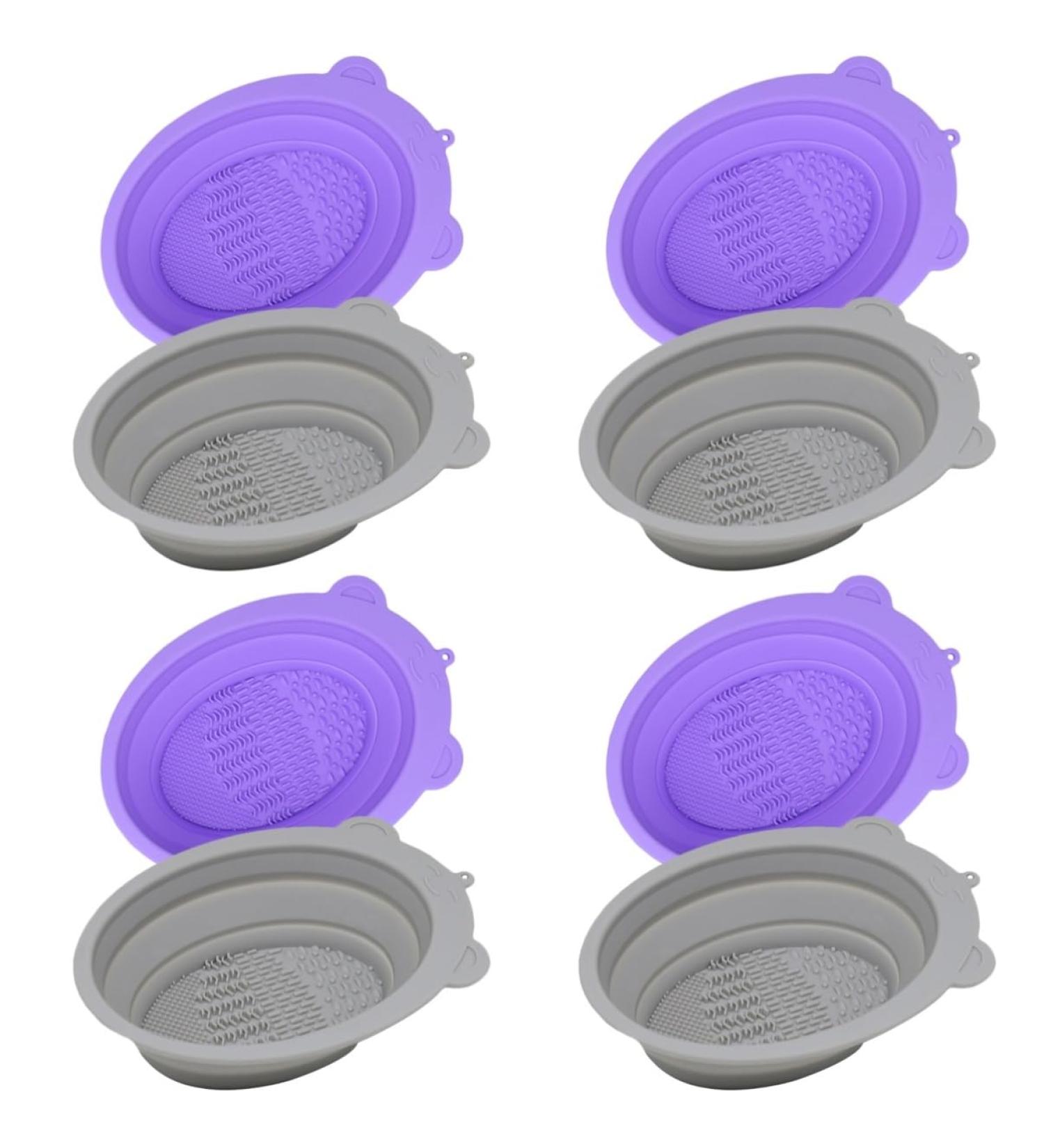 Housoutil 8 Pcs Makeup Brush Cleaning Pad Travel Makeup Brush Cleaner Mat Cosmetics Brush Mat Makeup Brush Cleaner Pad Brush Cleaning Bowl Brush Rinsing Bowl Tool Silica Gel Beauty Egg 14x11cmx4pcs Assorted Color 1x4pcs - Buy Online on GoSupps.com