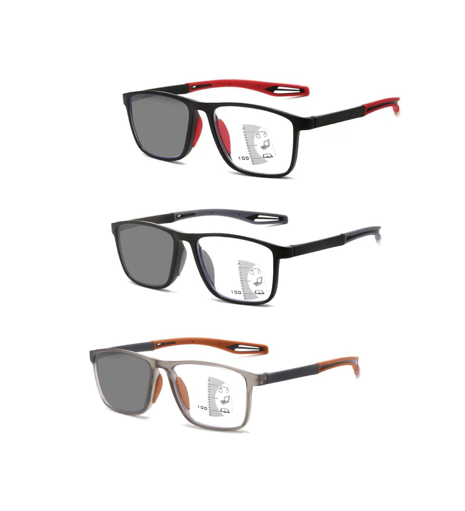 Buy Flexible Sporty Reading Glasses - 3 Pairs of Progressive Multifocus Blue Light Blocking Photochromic - 3.0x Reading Readers for Enhanced Vision - Buy Online on GoSupps.com