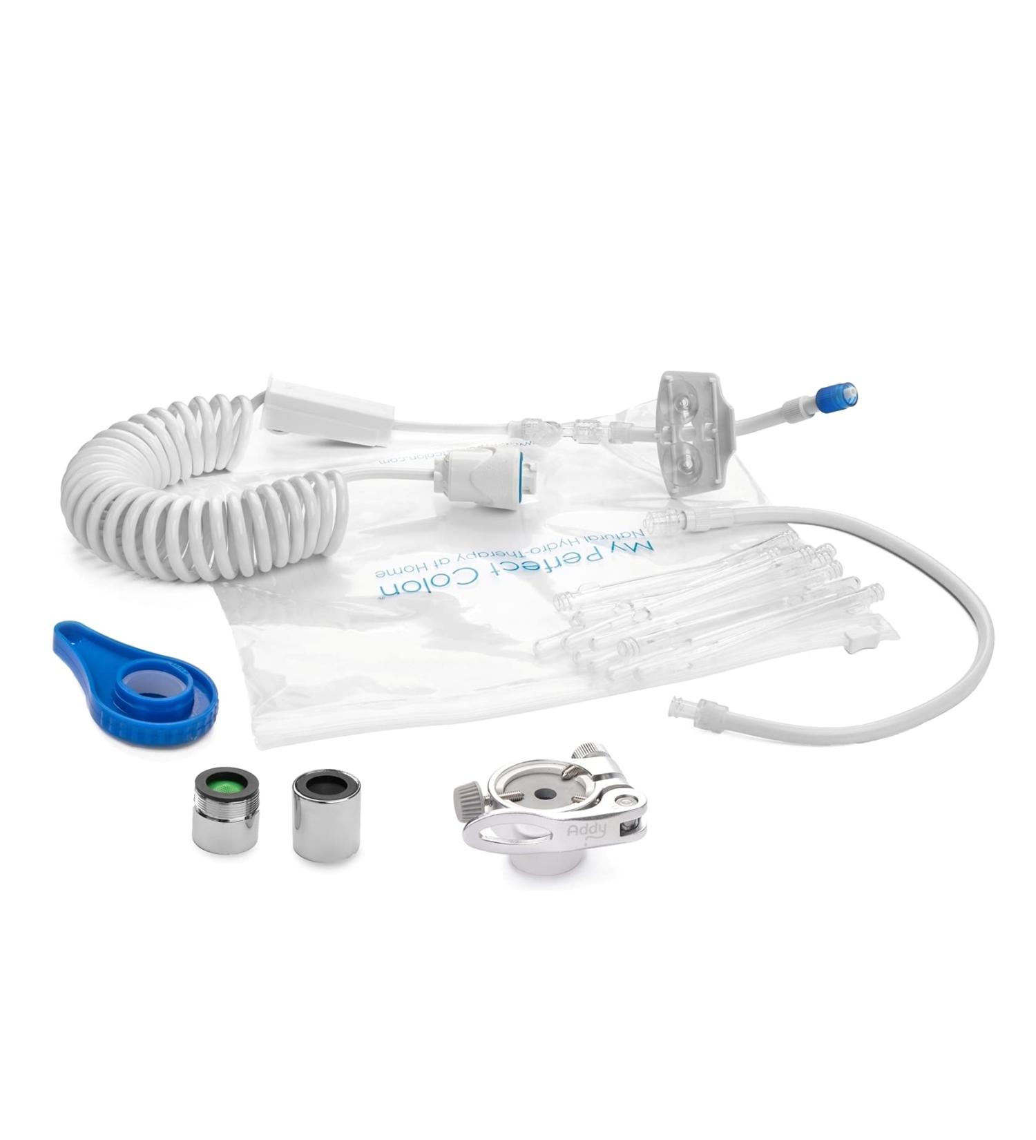 MY PERFECT COLON CARE Travel Enema Kit - Colon Cleanse & Irrigation at Home & On-the-Go | Faucet Connect Travel Adapter Included | Italian Quality - Buy Online on GoSupps.com