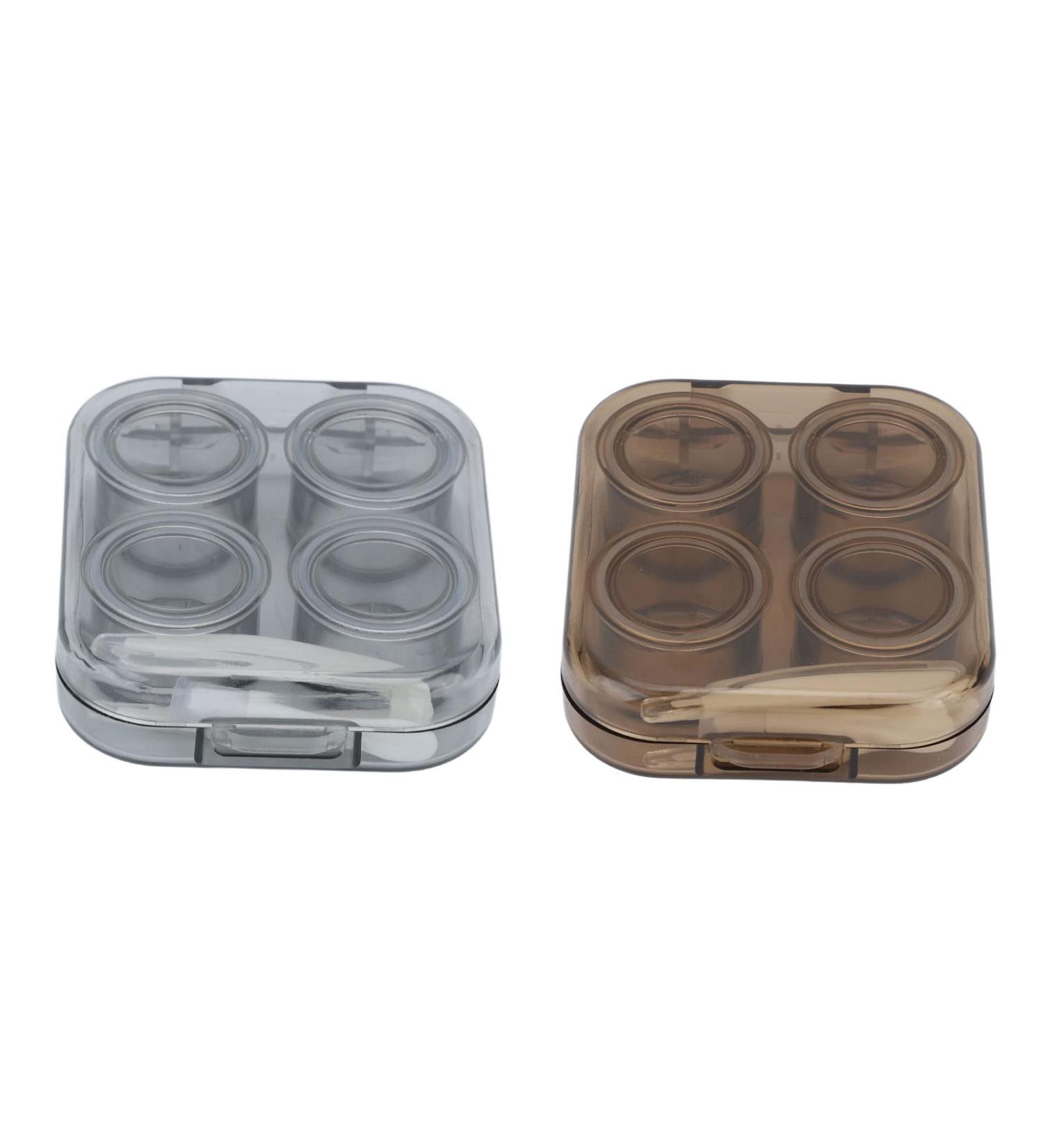 Durable Waterproof Contact Lens Container Set - Portable Transparent Storage for Women & Girls (Brown) - Buy Online on GoSupps.com