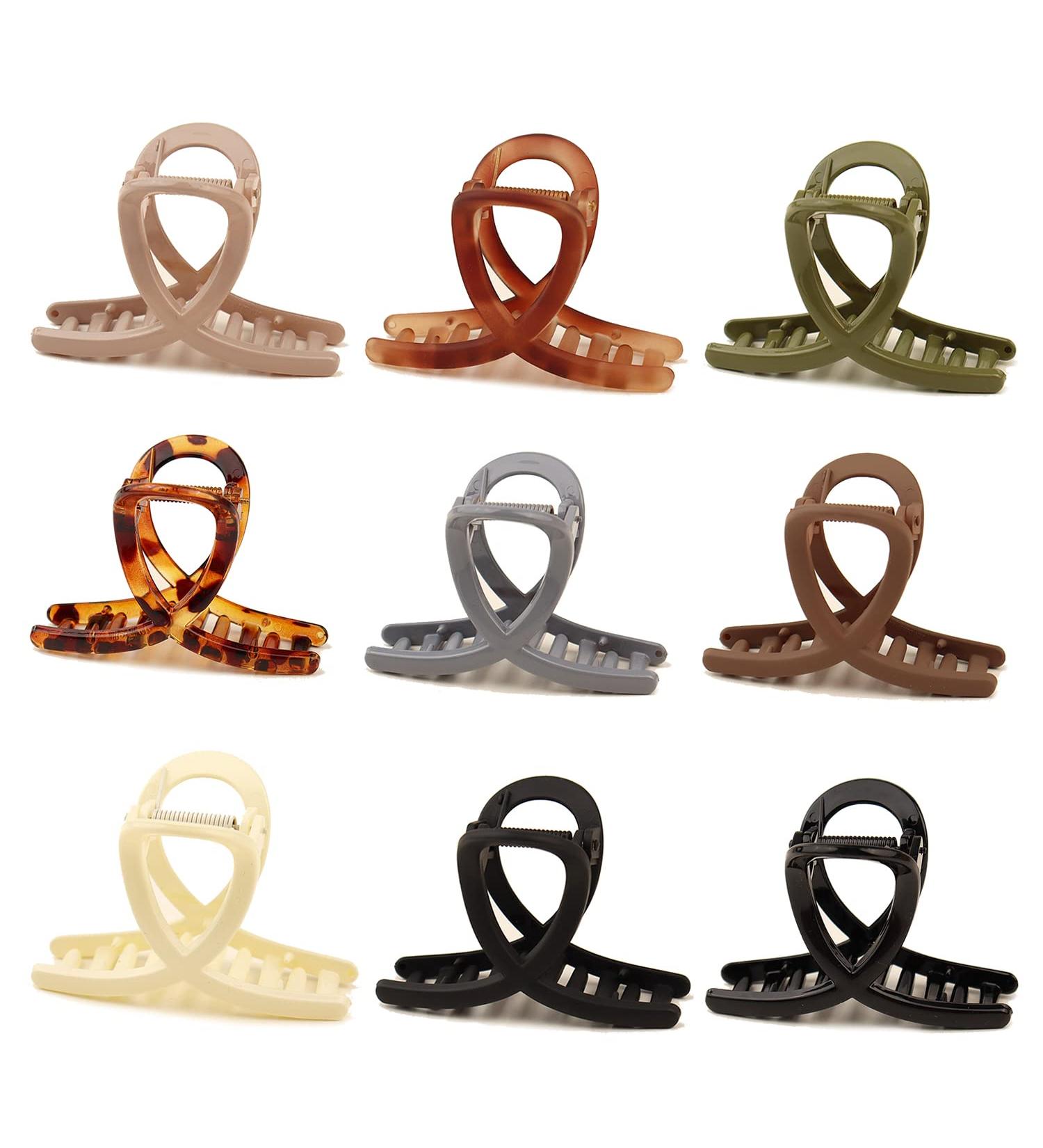 WACHLL 3 Inch Hair Claw Clips for Women - Set of 9 Nonslip Medium Large Clips for Thin Hair - Cross-Shaped Bobby Pins - Buy Online on GoSupps.com
