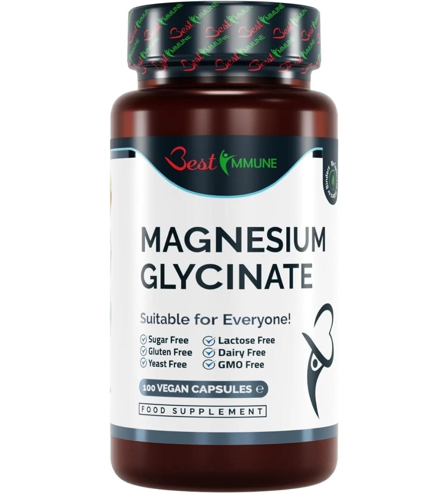 Magnesium Glycinate 500 mg (100 Vegan Capsules) - Buy Online on GoSupps.com