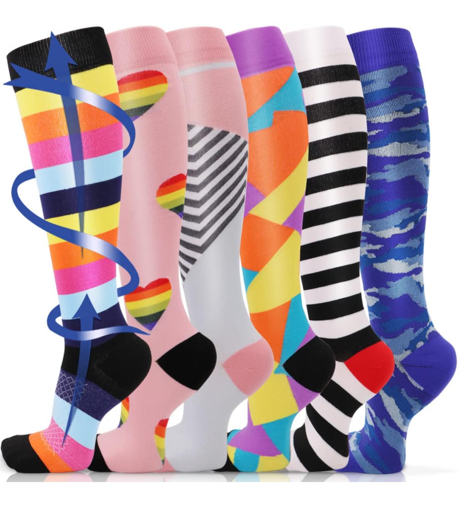 Beister Compression Socks 15-20 mmHg Knee High Support Hose (6 Pairs) - S-M - Buy Online on GoSupps.com