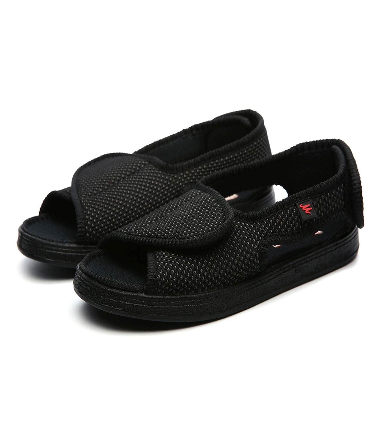 Adjustable Orthopedic Edema and Diabetic Sandals for Arthritis Swollen Feet - Black, Size 7 - Buy Online on GoSupps.com
