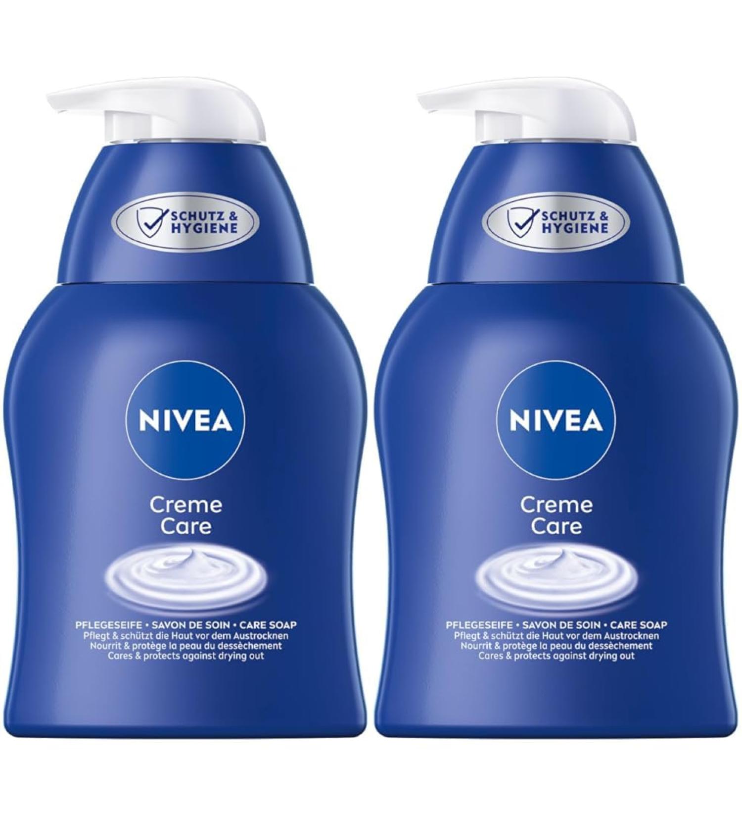 Nivea Cream Care Soap 250ml Gentle Liquid Hand Soap with Original Fragrance | 2-Pack for Moisturized Skin - Buy Online on GoSupps.com