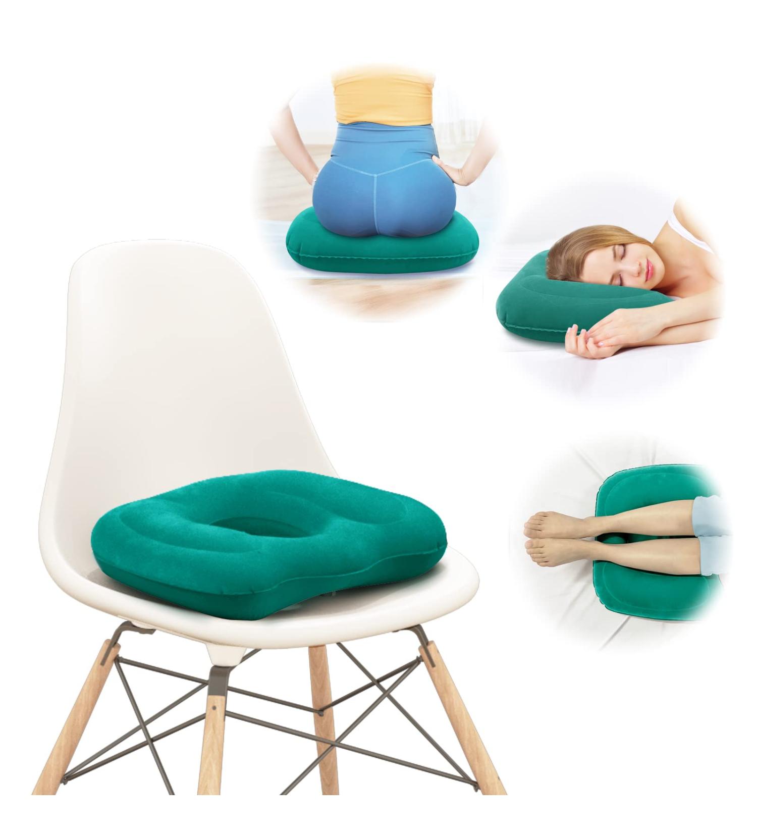 Inflatable Donut Pillow Adjustable Butt Cushion Seat for Long Sitting to Helps Relieve Pressure from Hemorrhoid Treatment Tailbone Pain Coccyx Pain Sciatica Postpartum (Pink) (green) - Buy Online on GoSupps.com
