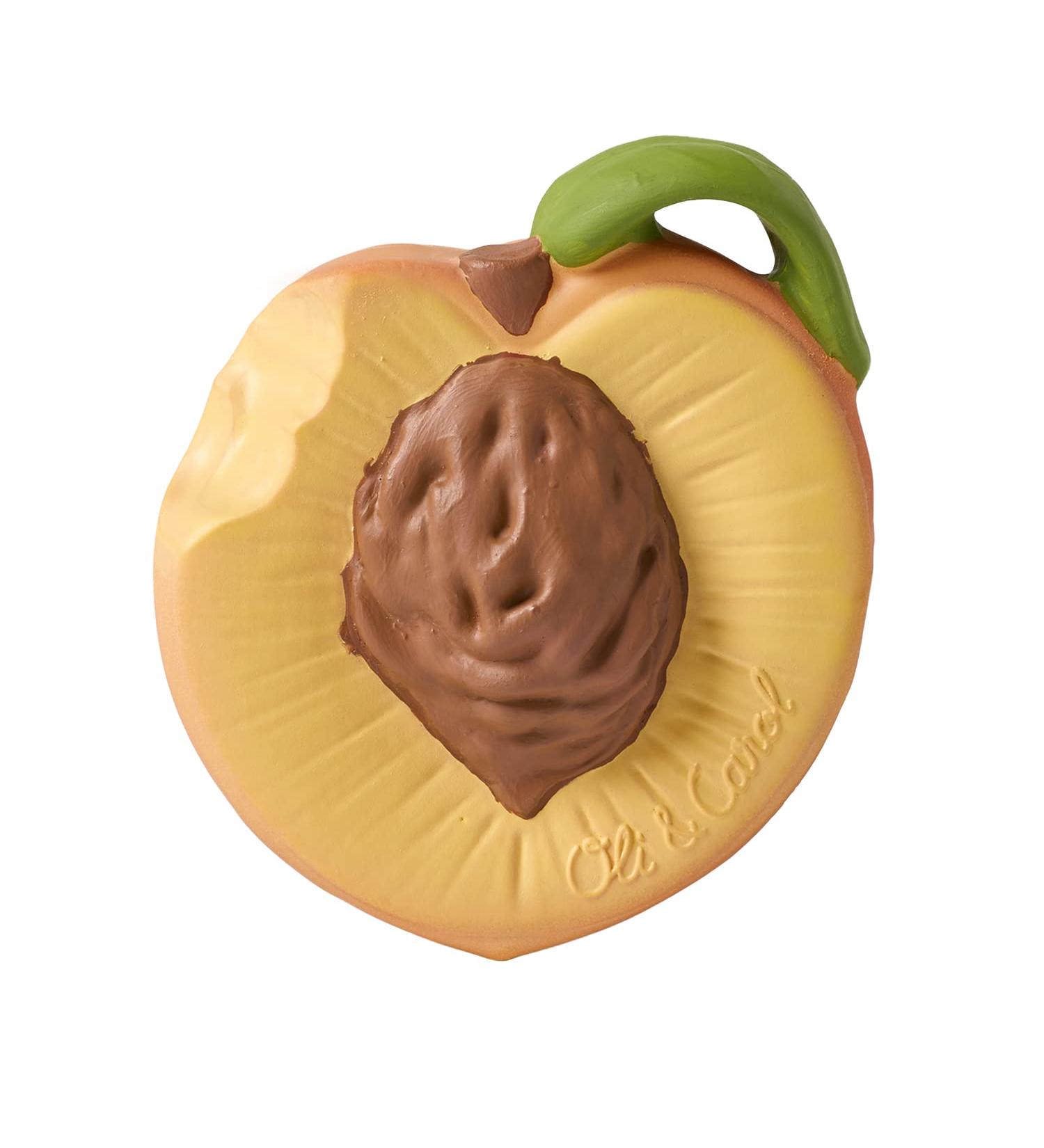 Oli & Carol Natural Rubber Baby Teething Ring - Peach Orange & Palm - Eco-Friendly Teether for Infants - Buy Online on GoSupps.com