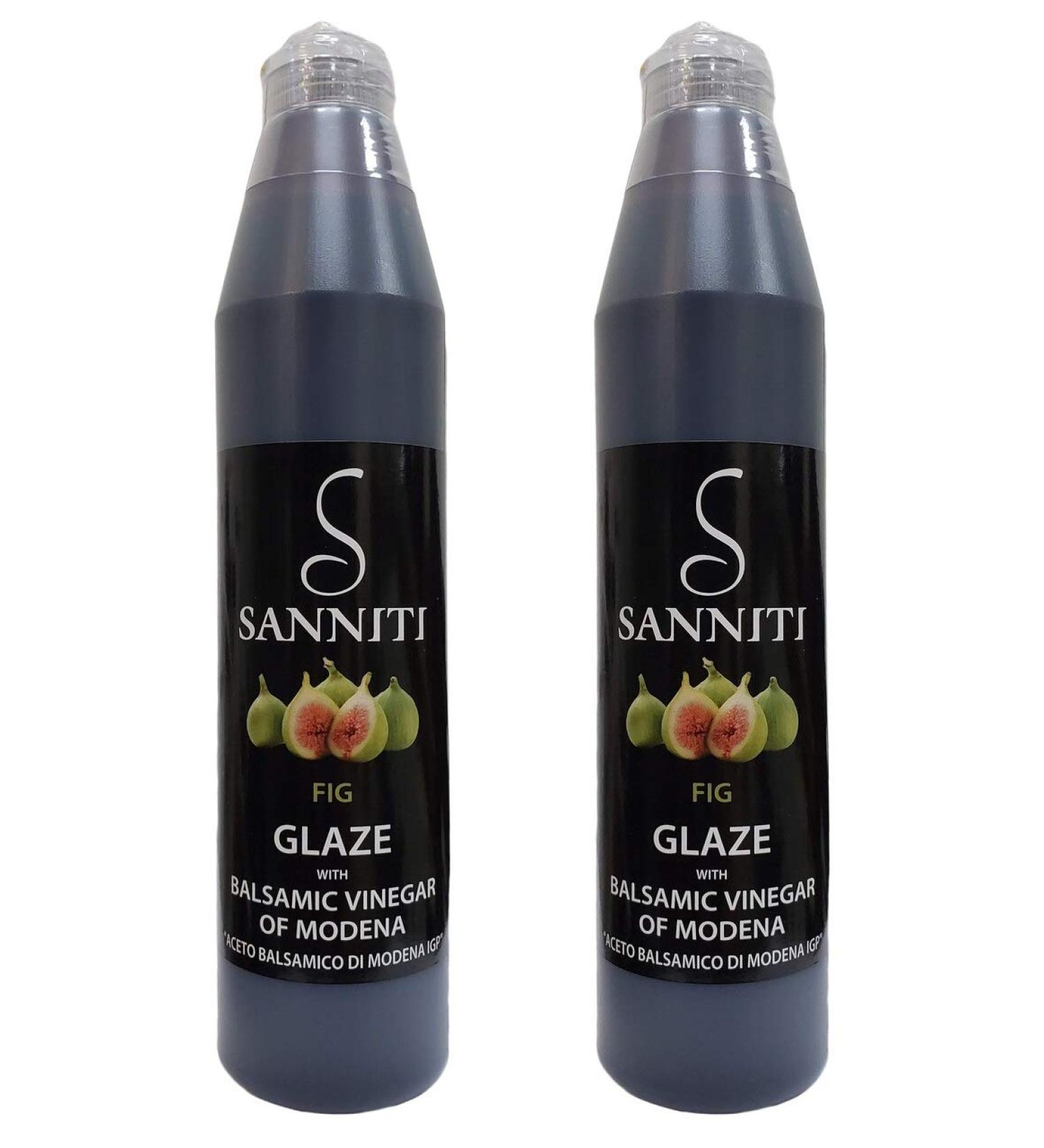 Sanniti Italian Balsamic Vinegar FIG Glaze 12.9oz (Pack of 2) - Authentic Italian Condiment - Buy Online on GoSupps.com