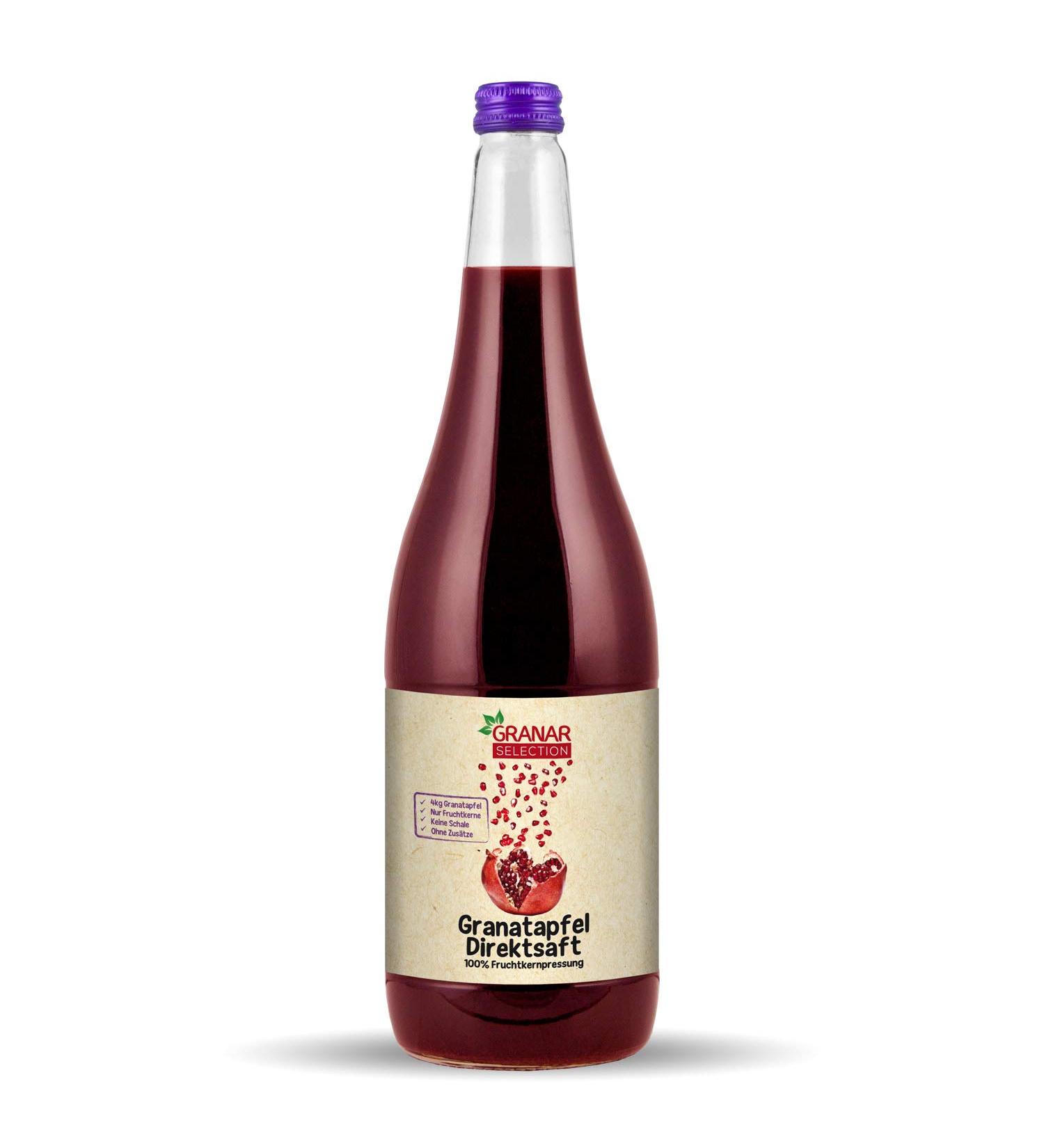 Granar 12 x 1L Pomegranate Juice - 100% Natural Unfiltered & Cloudy Pomegranate Juice - Premium Quality International Shipping - Buy Online on GoSupps.com
