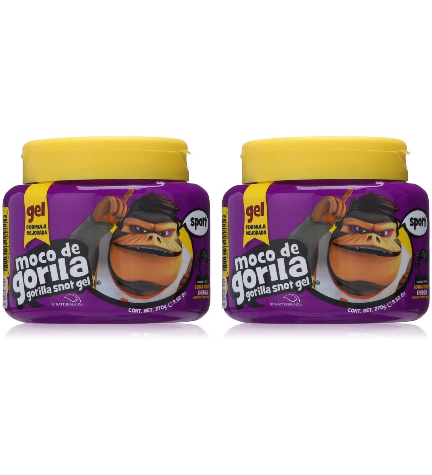 Moco de Gorila Sport Hair Gel | Energizing Hair Styling Gel for Extreme Long Lasting Hold Gorilla Snot Gel is Ultimate Hair Gel to Energize any Hairstyle 9.52 Ounce Jar (2 PACK)