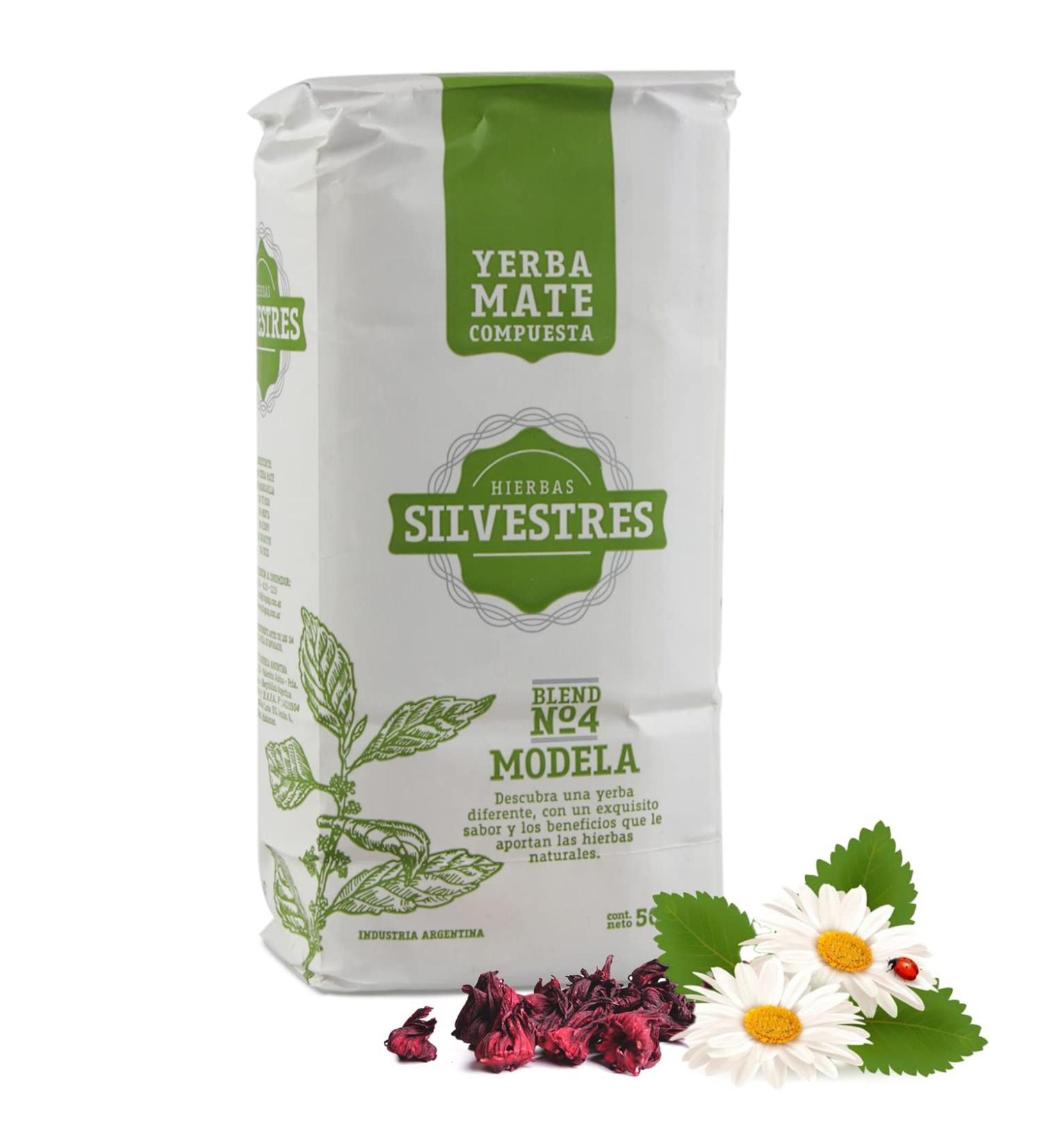 YERBOX Yerba Mate Hierbas Silvestres Modela 500g + Gift Sample (50g): Rich in antioxidants and vitamins accelerates metabolism without sugar!